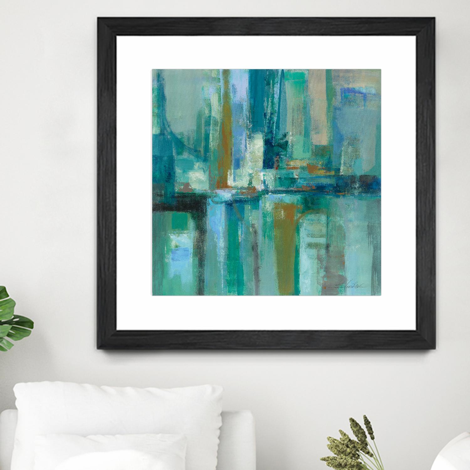 A Walk in the Rain by Silvia Vassileva on GIANT ART - turquoise abstract