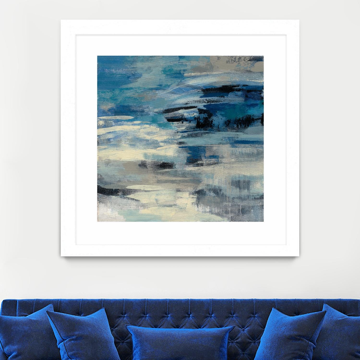 Indigo Wave by Silvia Vassileva on GIANT ART - black abstract