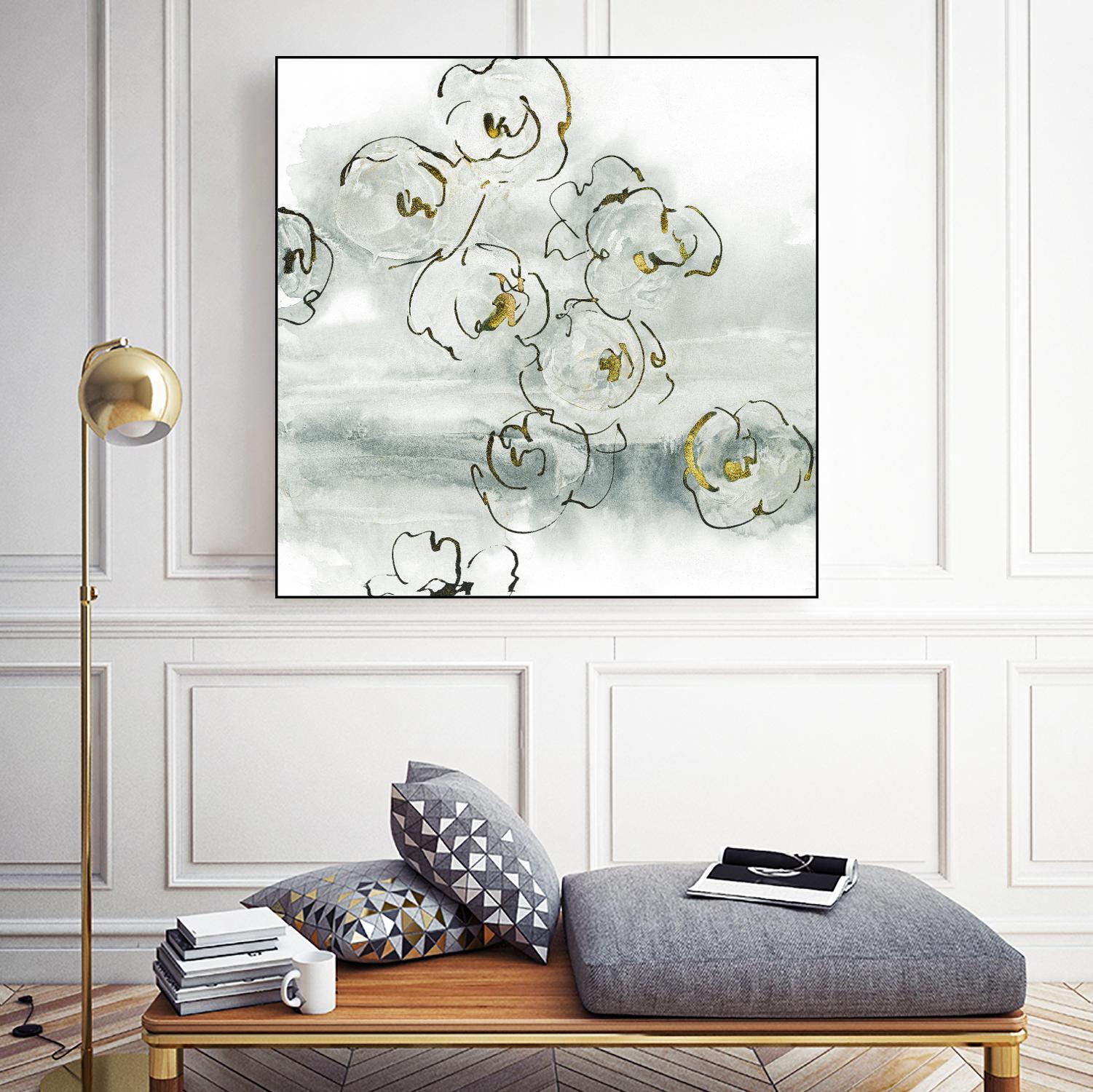 Gold Dust I by Chris Paschke on GIANT ART - yellow floral