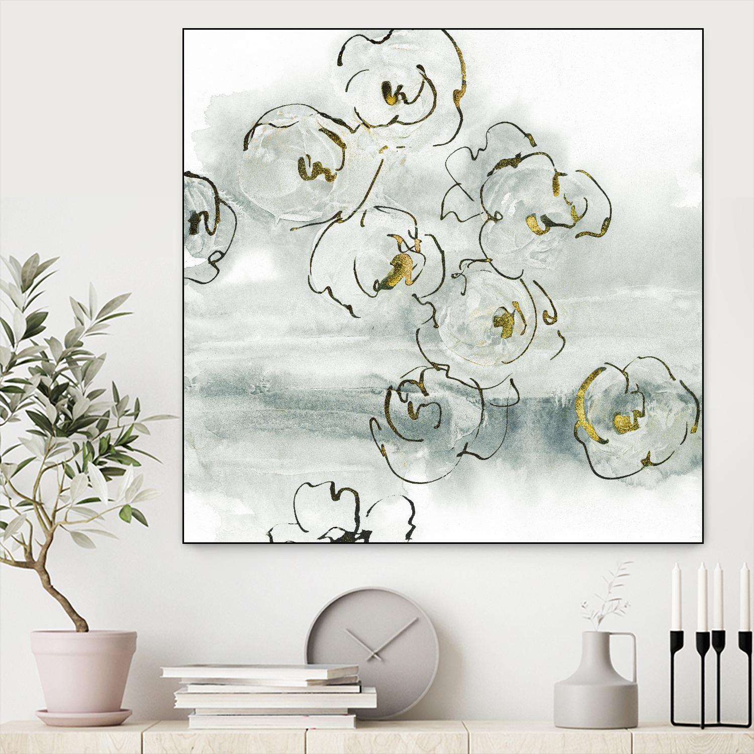 Gold Dust I by Chris Paschke on GIANT ART - yellow floral