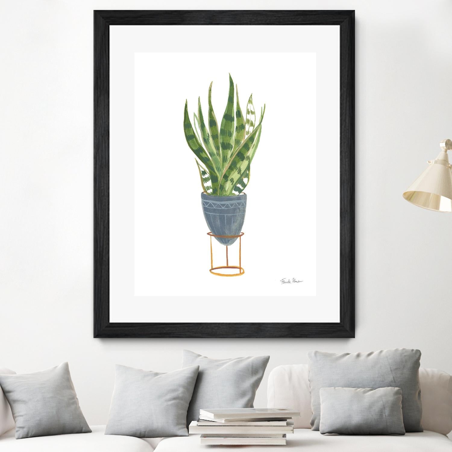 Green House Plants IV by Farida Zaman on GIANT ART - green botanical illustrative