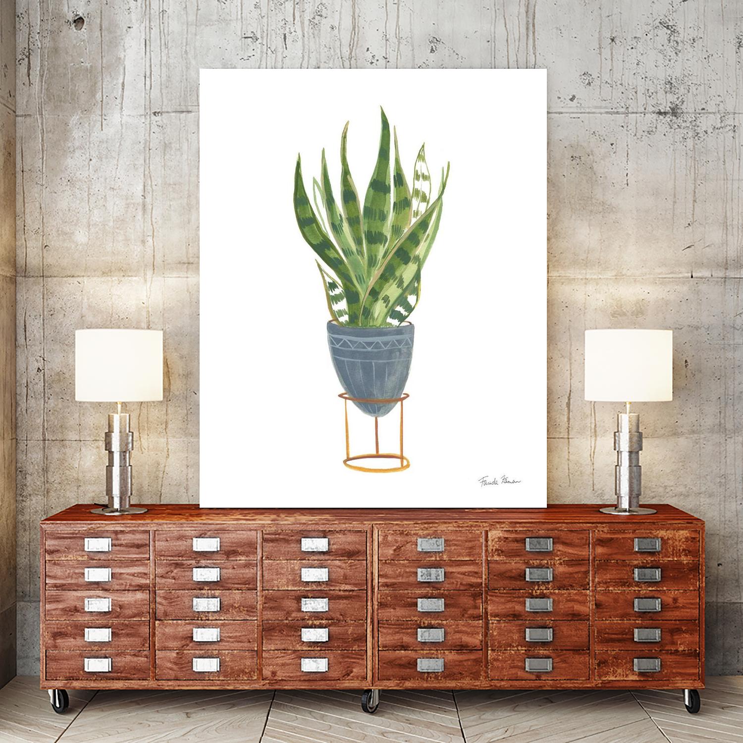 Green House Plants IV by Farida Zaman on GIANT ART - green botanical illustrative