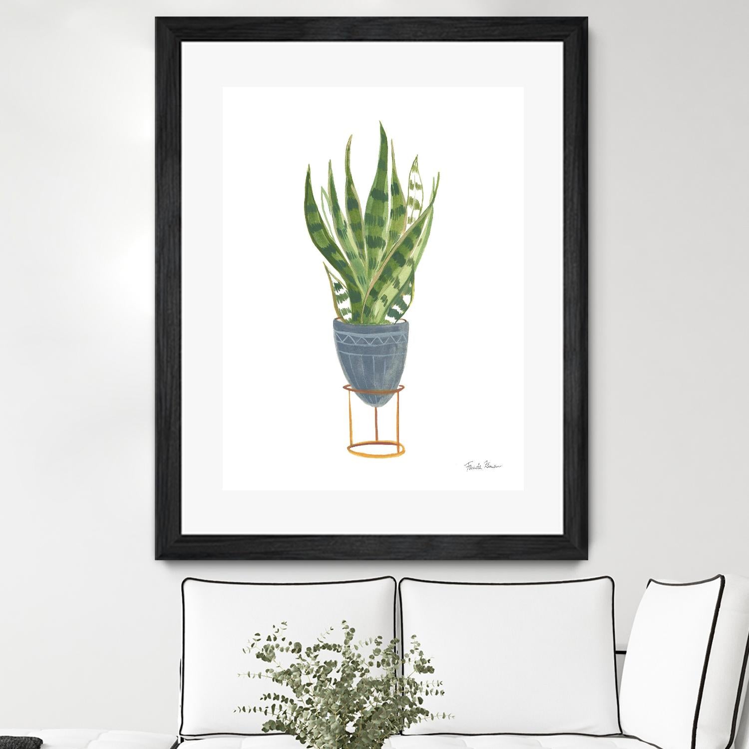 Green House Plants IV by Farida Zaman on GIANT ART - green botanical illustrative