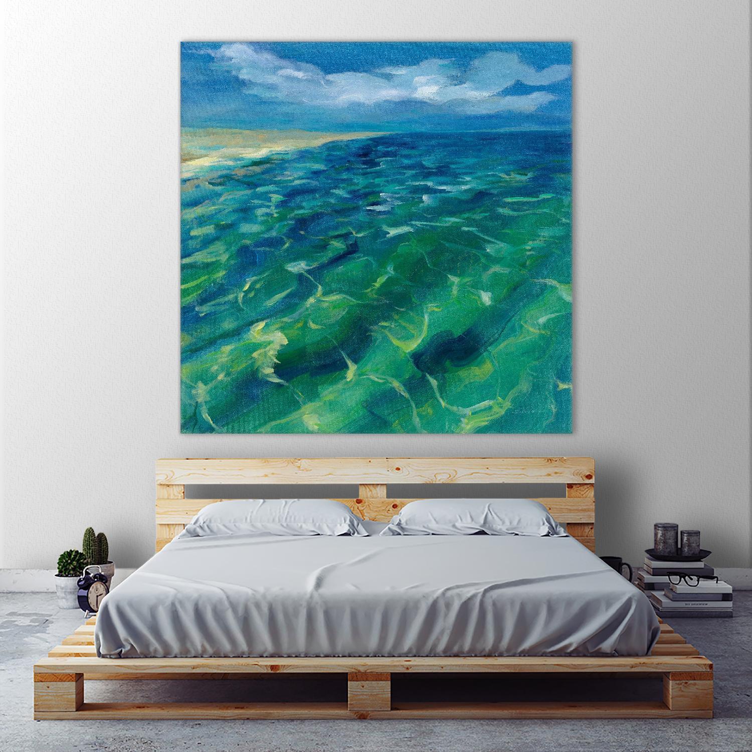 Sunny Sea Reflections by Silvia Vassileva on GIANT ART - coastal & nautical aqua