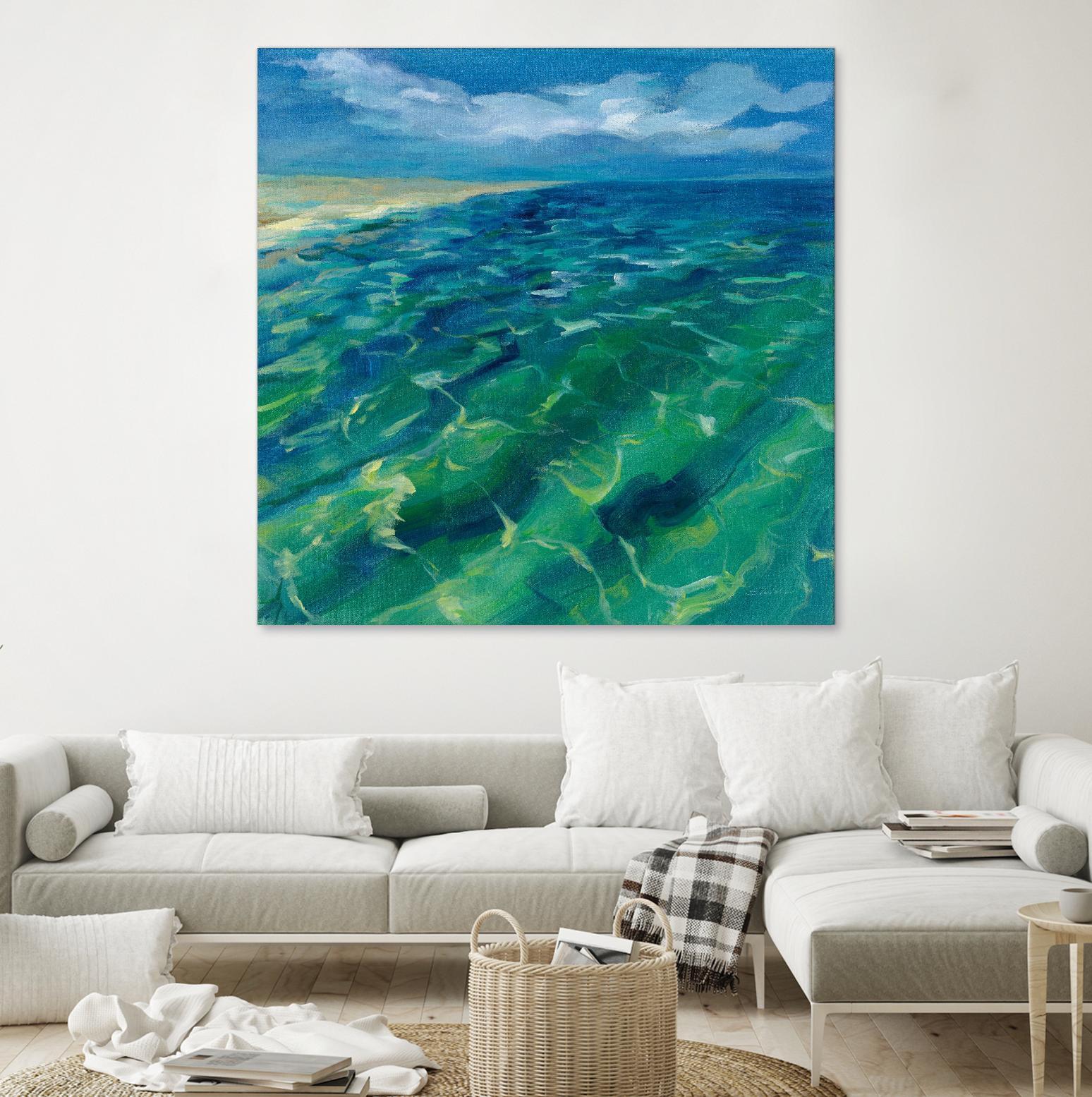 Sunny Sea Reflections by Silvia Vassileva on GIANT ART - coastal & nautical aqua