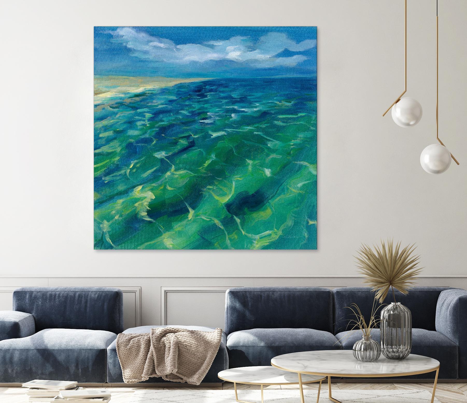 Sunny Sea Reflections by Silvia Vassileva on GIANT ART - coastal & nautical aqua