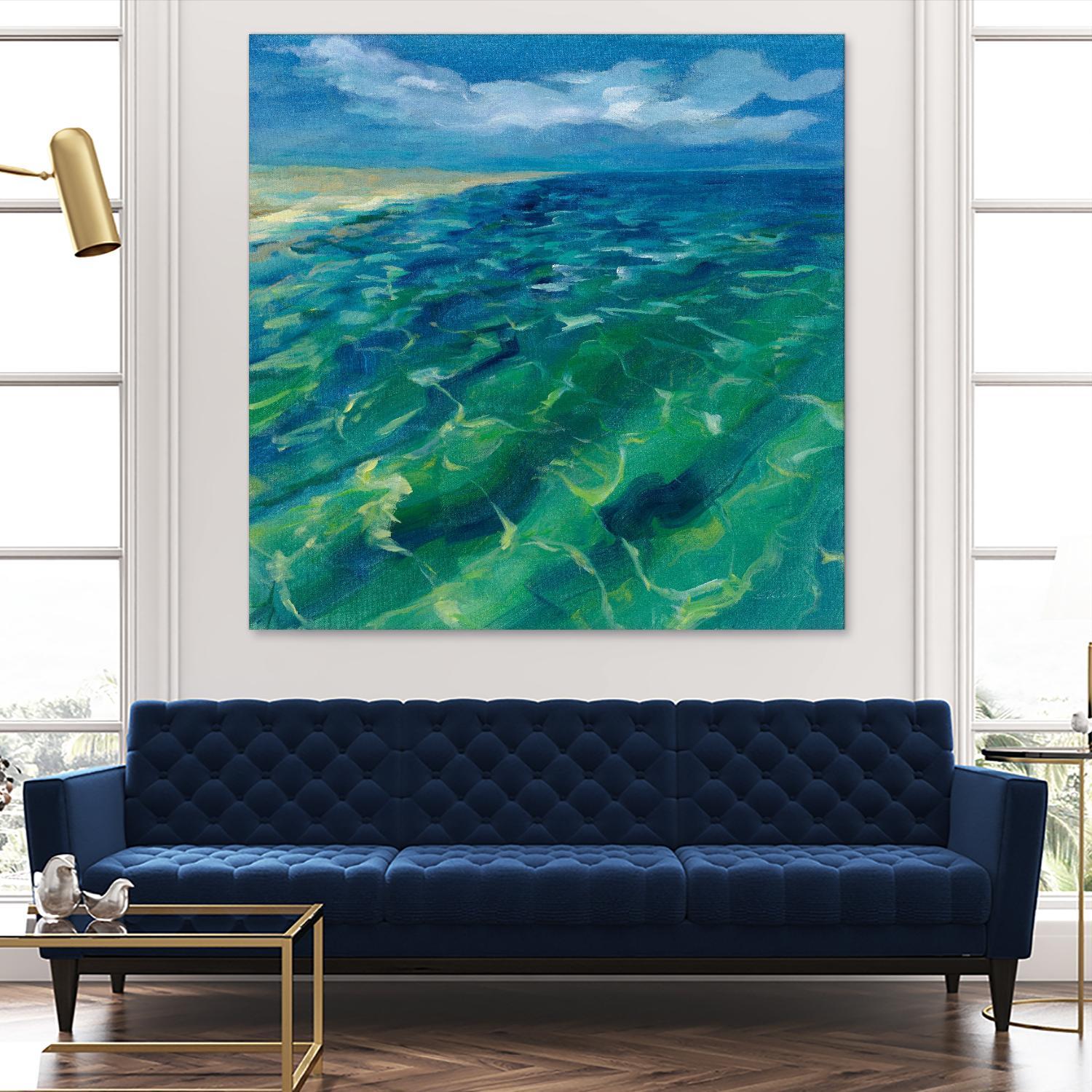 Sunny Sea Reflections by Silvia Vassileva on GIANT ART - coastal & nautical aqua
