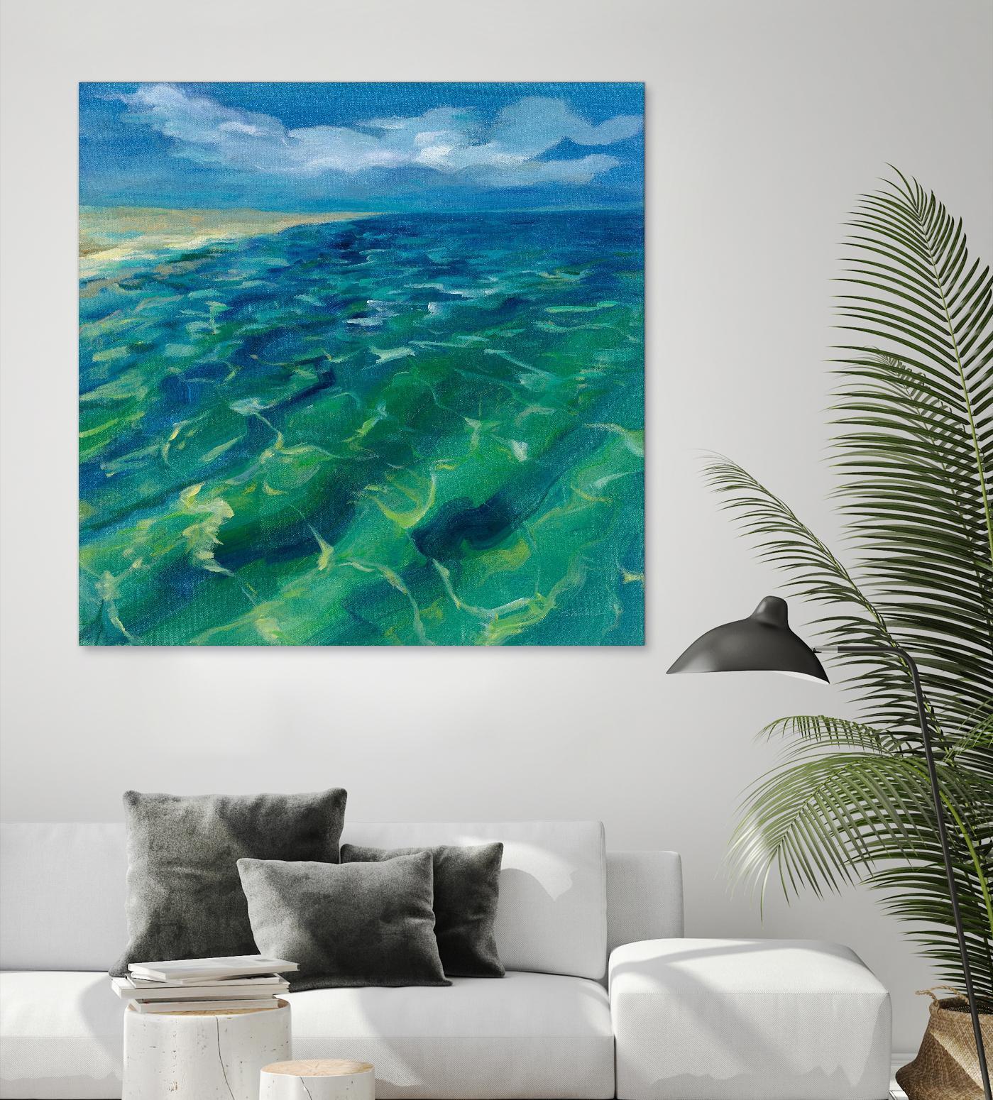 Sunny Sea Reflections by Silvia Vassileva on GIANT ART - coastal & nautical aqua