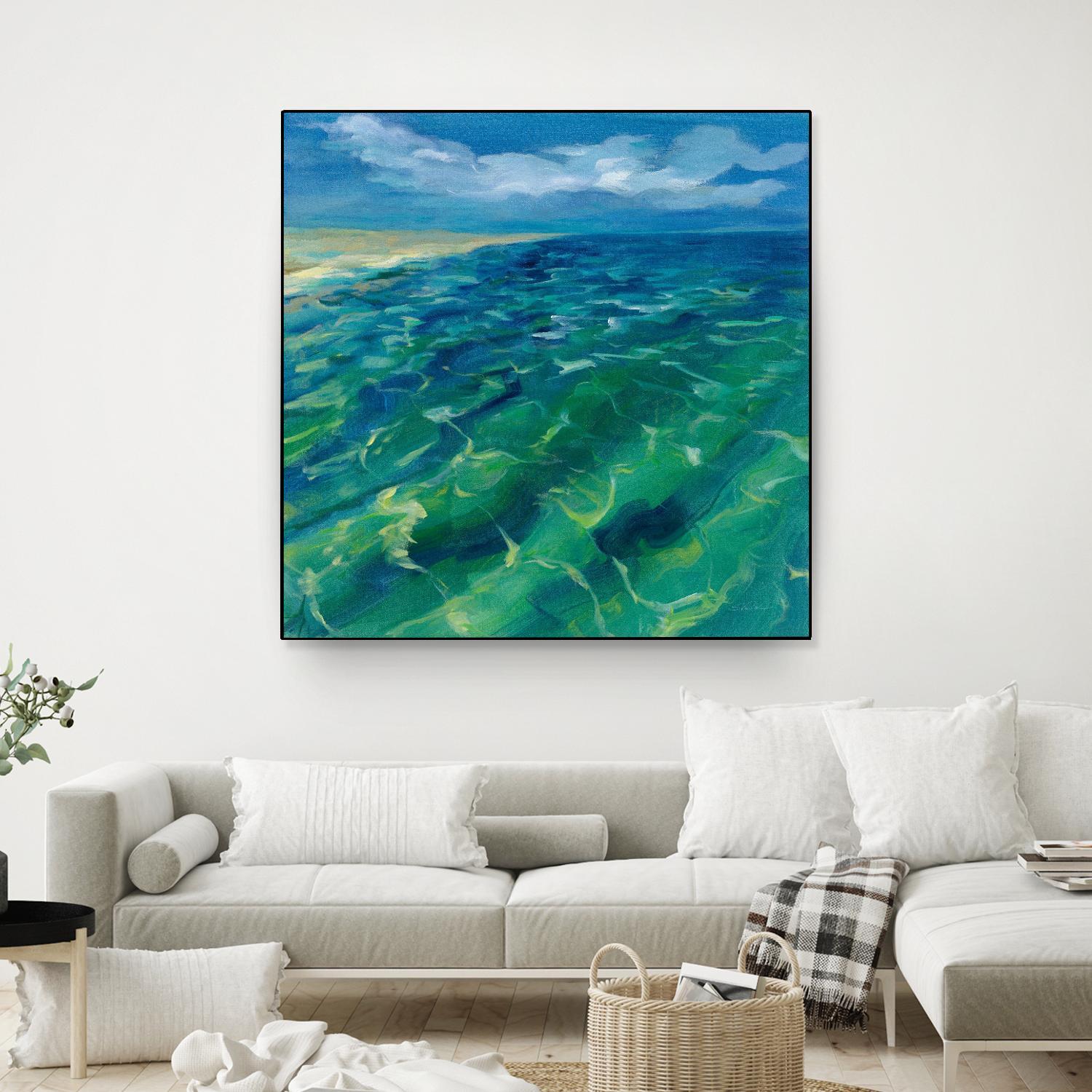 Sunny Sea Reflections by Silvia Vassileva on GIANT ART - coastal & nautical aqua
