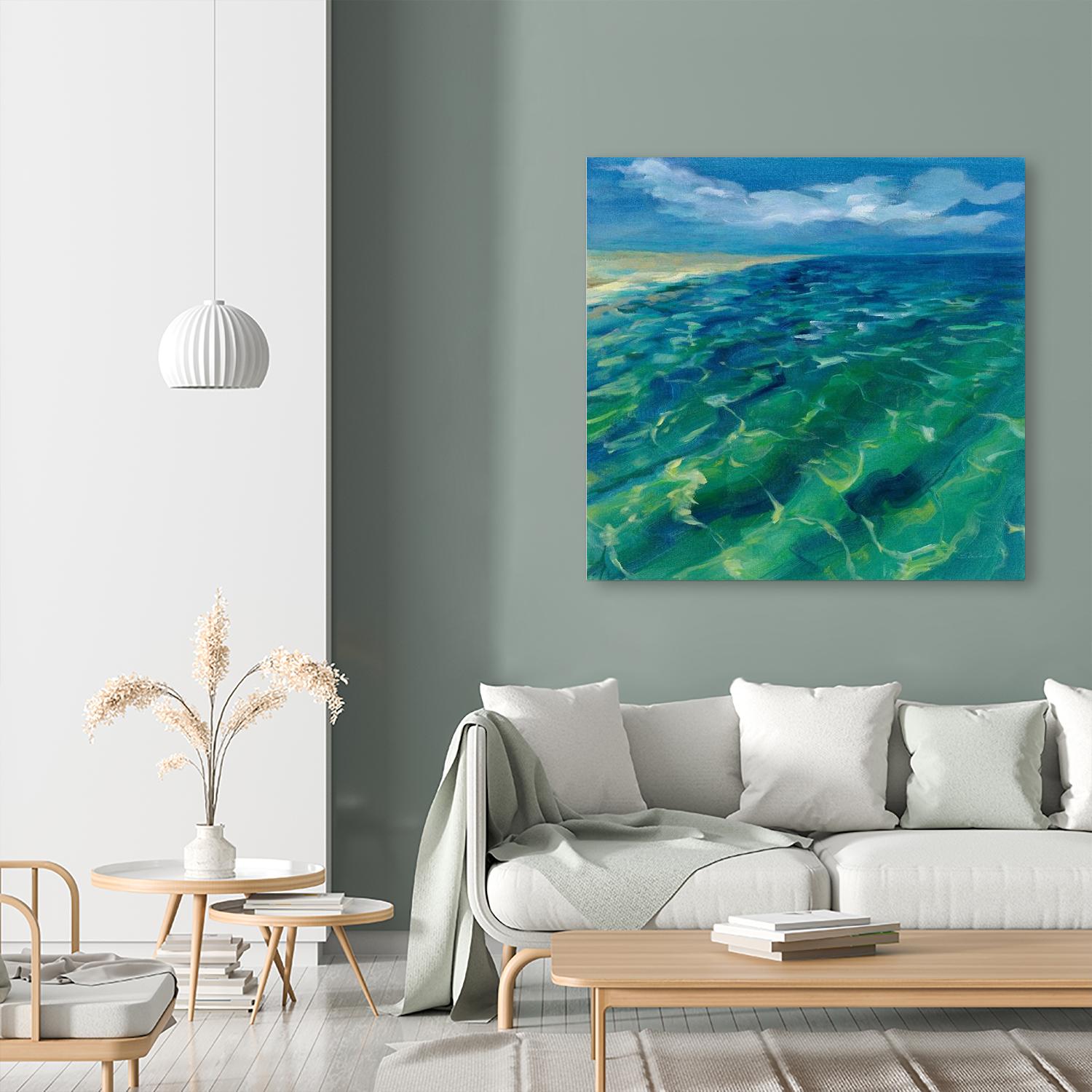 Sunny Sea Reflections by Silvia Vassileva on GIANT ART - green costal tan