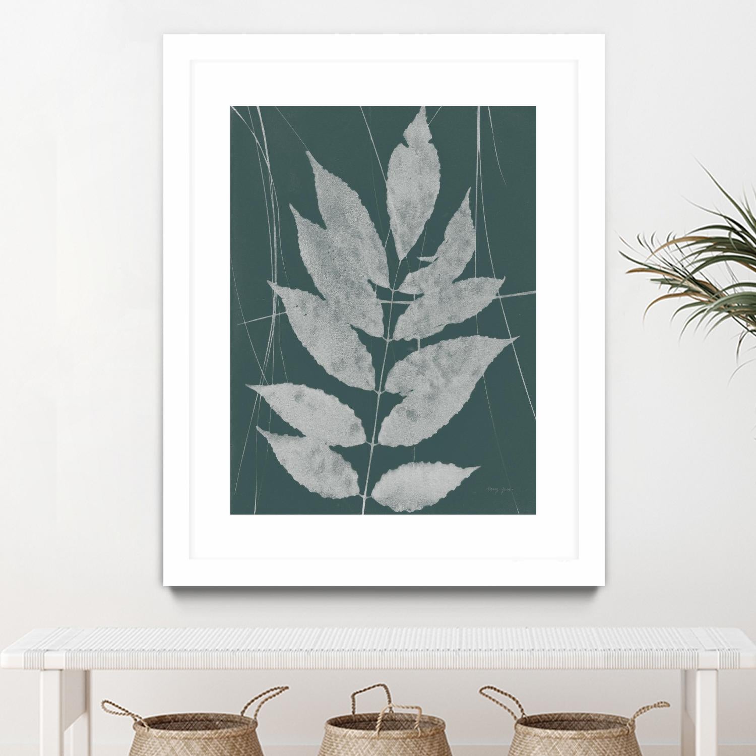 Enchanted Fall Cyanotype IX by Nancy Green on GIANT ART - green botanical photograph