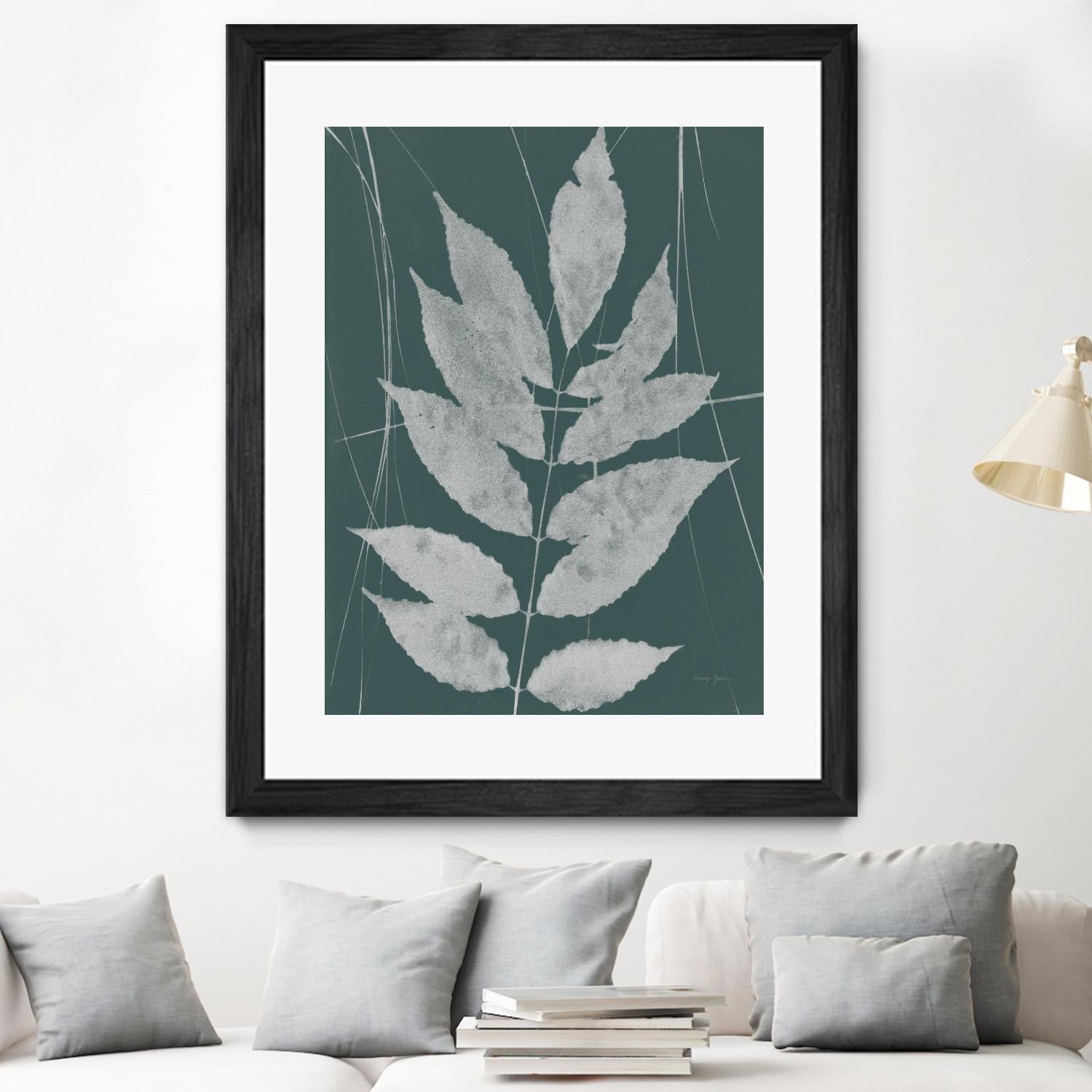 Enchanted Fall Cyanotype IX by Nancy Green on GIANT ART - green botanical photograph