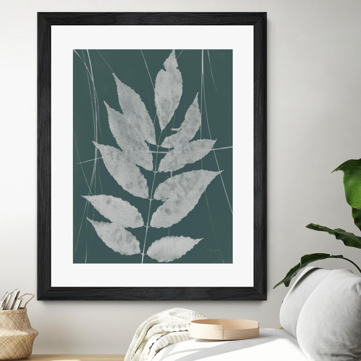 Enchanted Fall Cyanotype IX by Nancy Green on GIANT ART - green botanical photograph