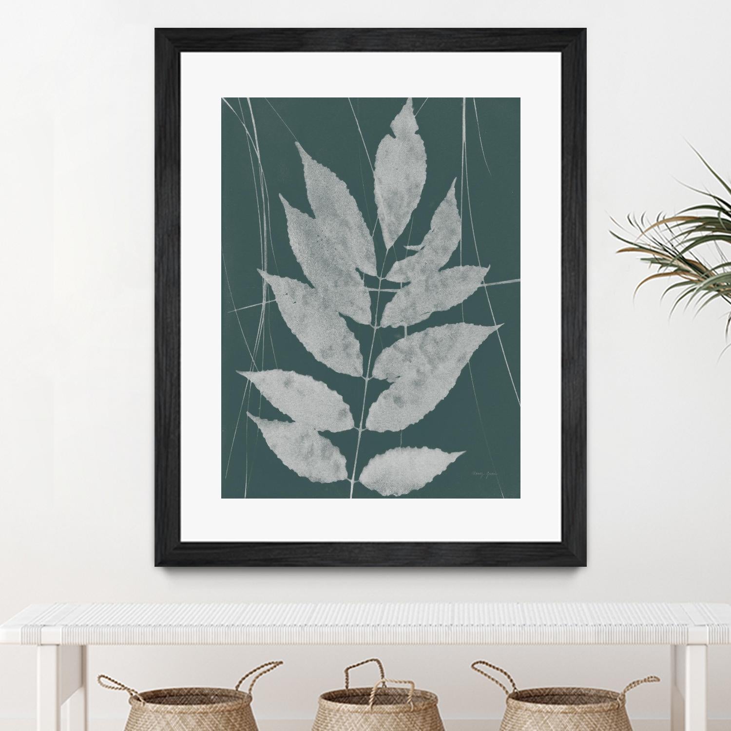 Enchanted Fall Cyanotype IX by Nancy Green on GIANT ART - green botanical photograph