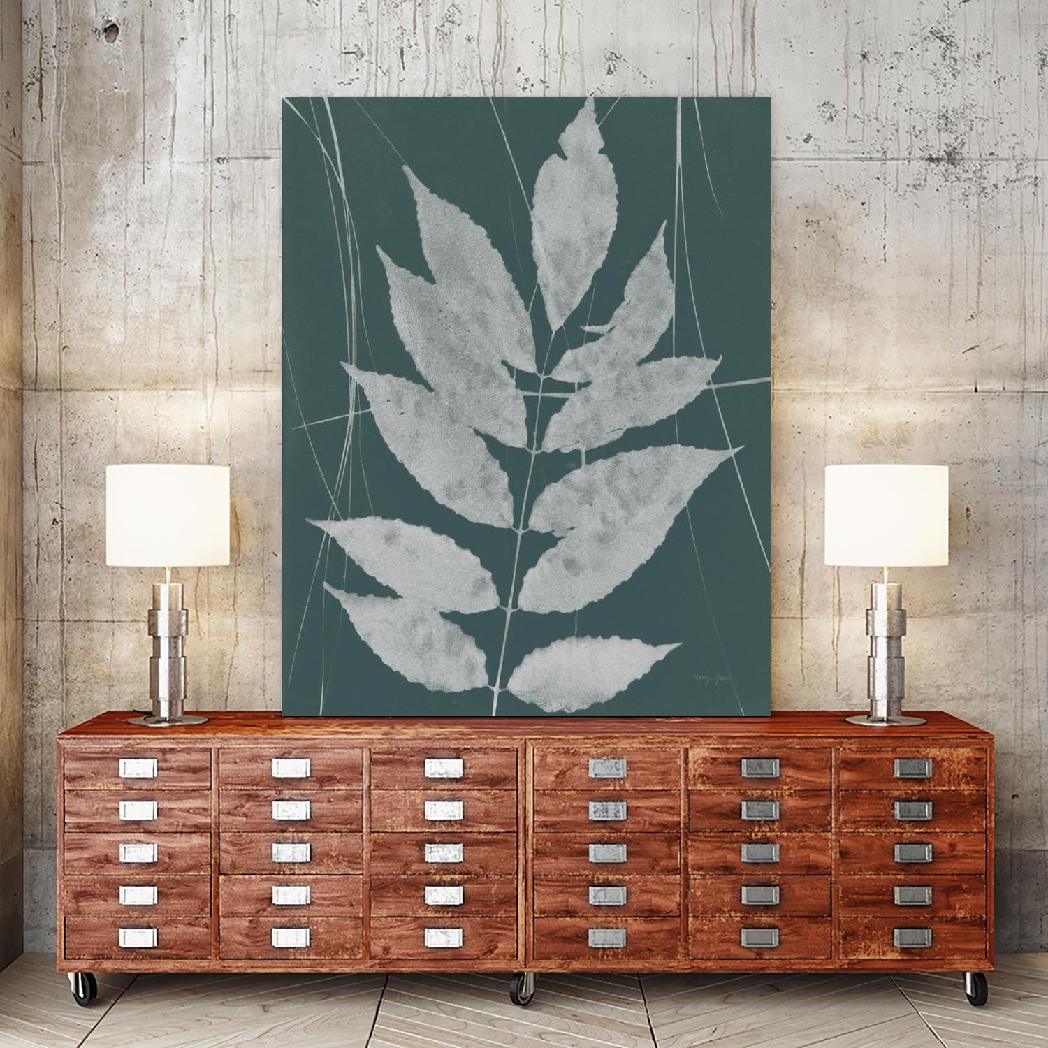 Enchanted Fall Cyanotype IX by Nancy Green on GIANT ART - green botanical photograph