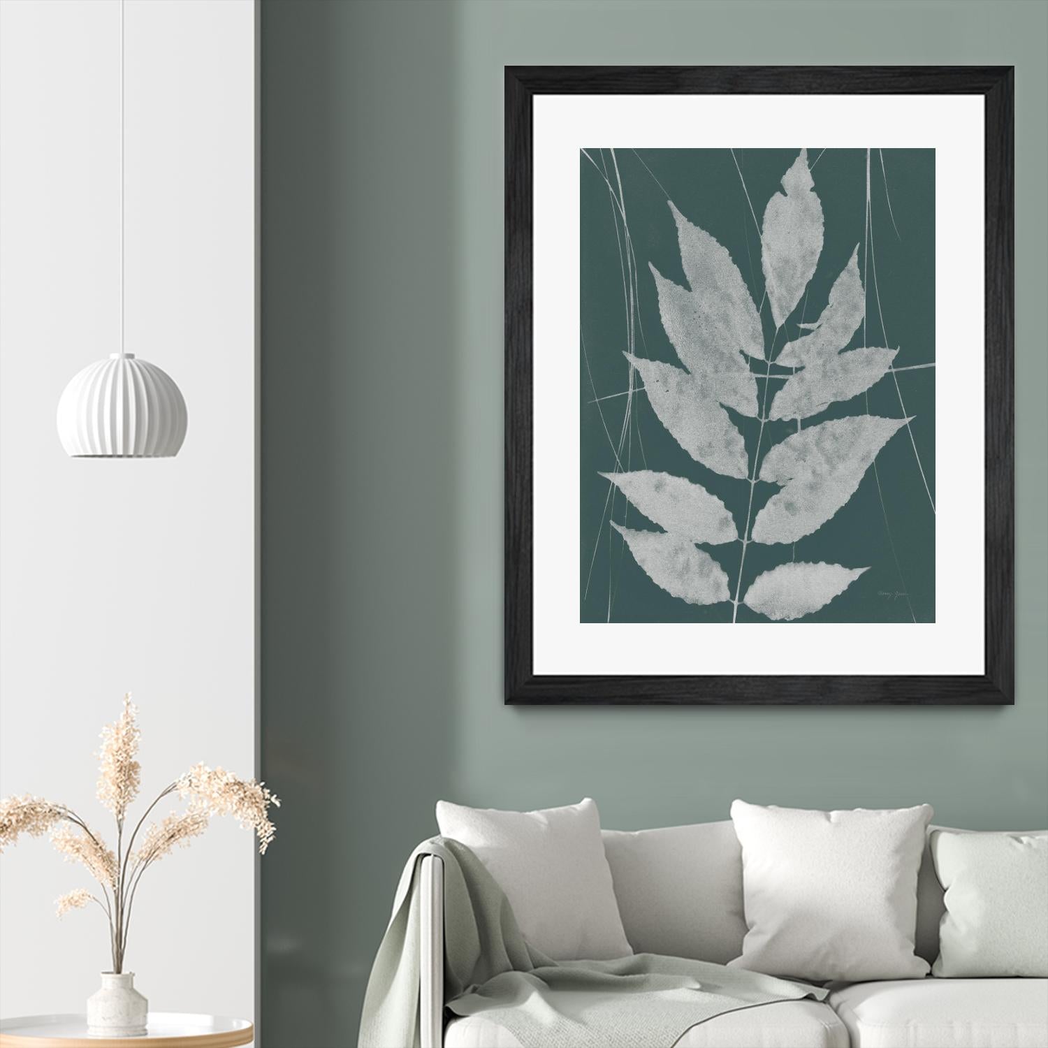Enchanted Fall Cyanotype IX by Nancy Green on GIANT ART - green botanical photograph