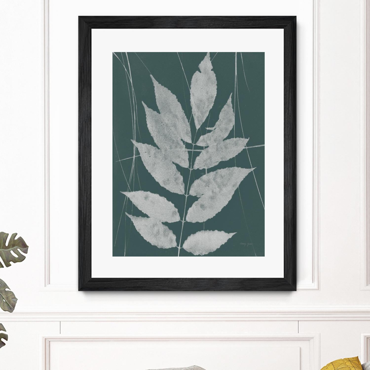 Enchanted Fall Cyanotype IX by Nancy Green on GIANT ART - green botanical photograph