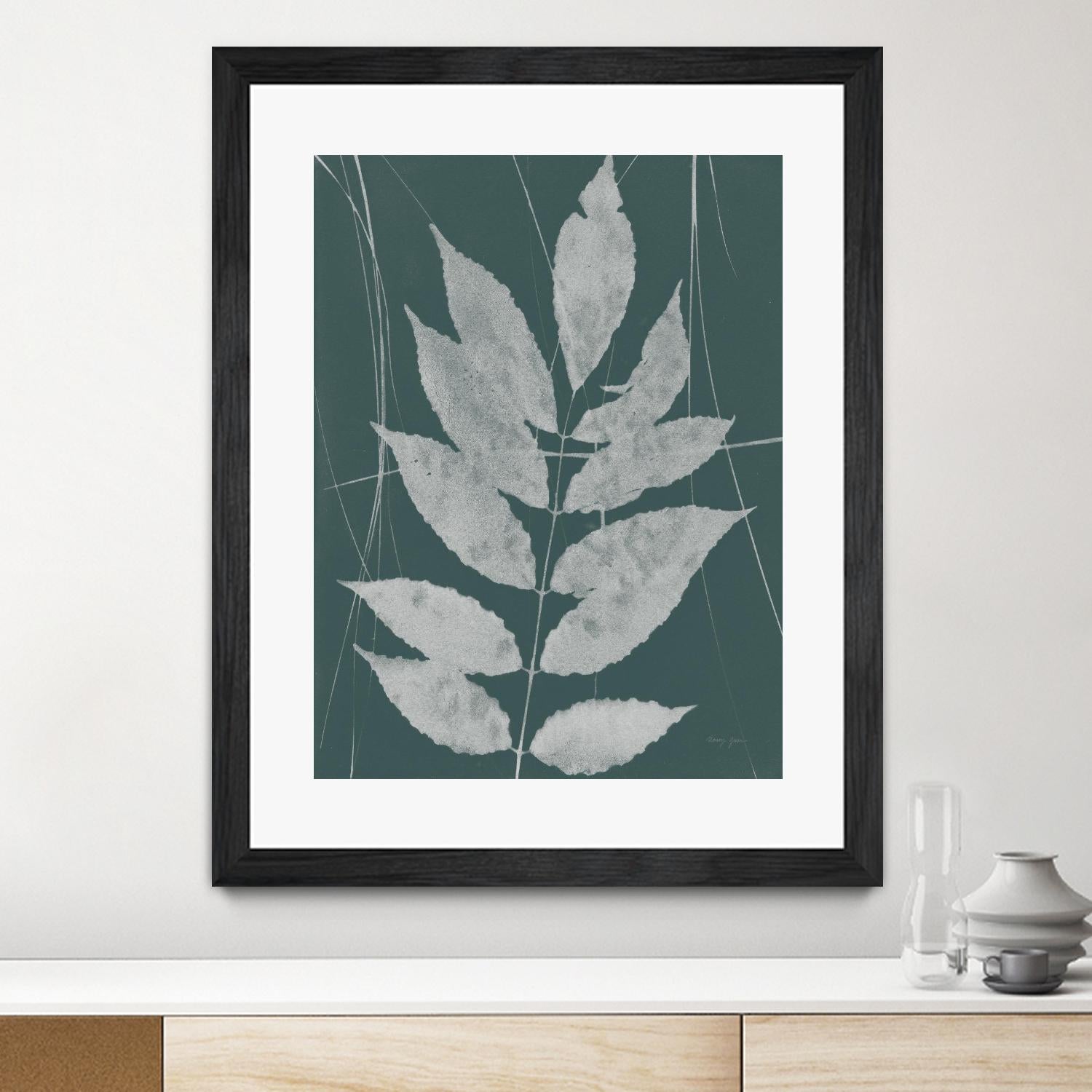 Enchanted Fall Cyanotype IX by Nancy Green on GIANT ART - green botanical photograph
