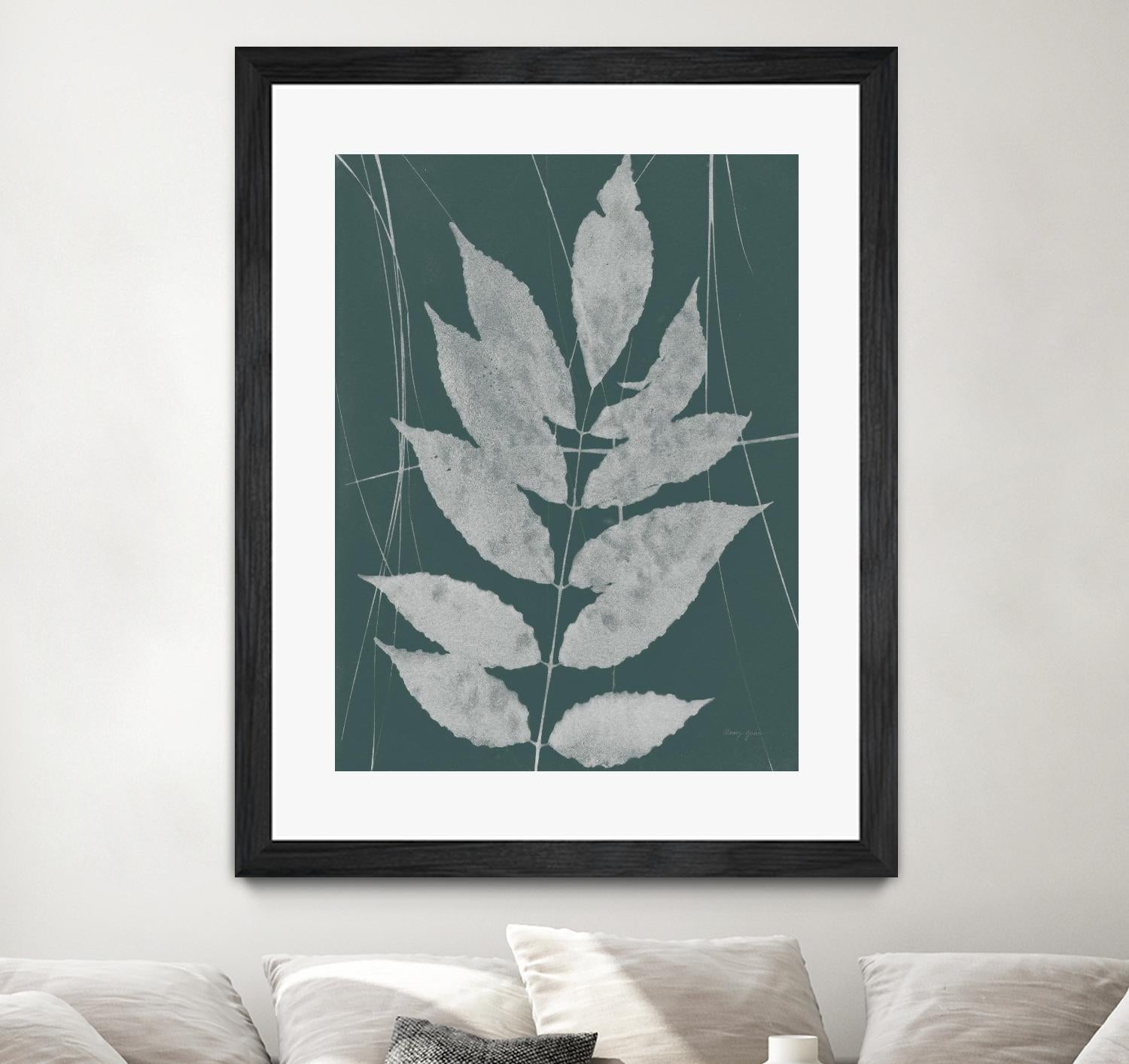 Enchanted Fall Cyanotype IX by Nancy Green on GIANT ART - green botanical photograph