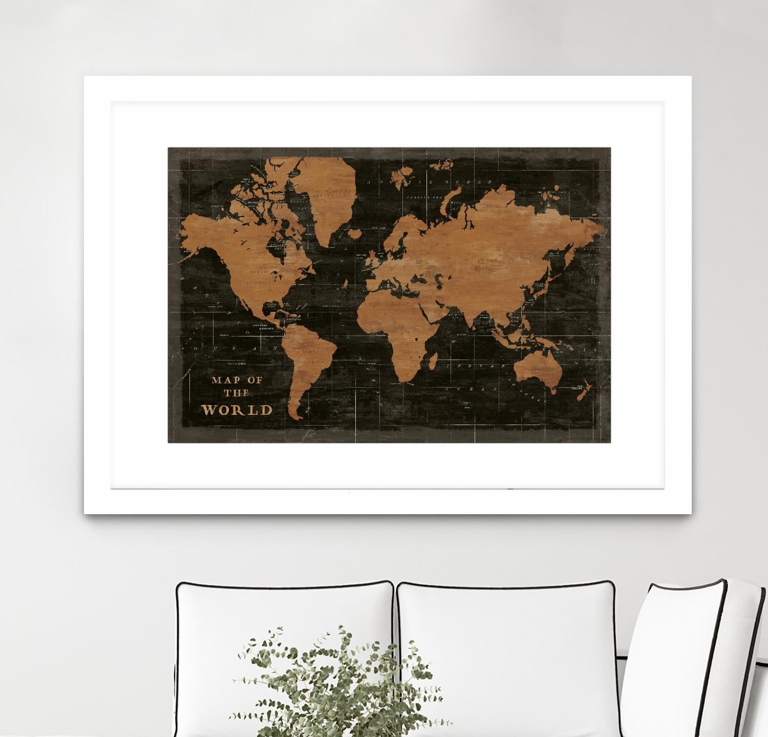 World Map Industrial by Sue Schlabach on GIANT ART - black maps words and phrases