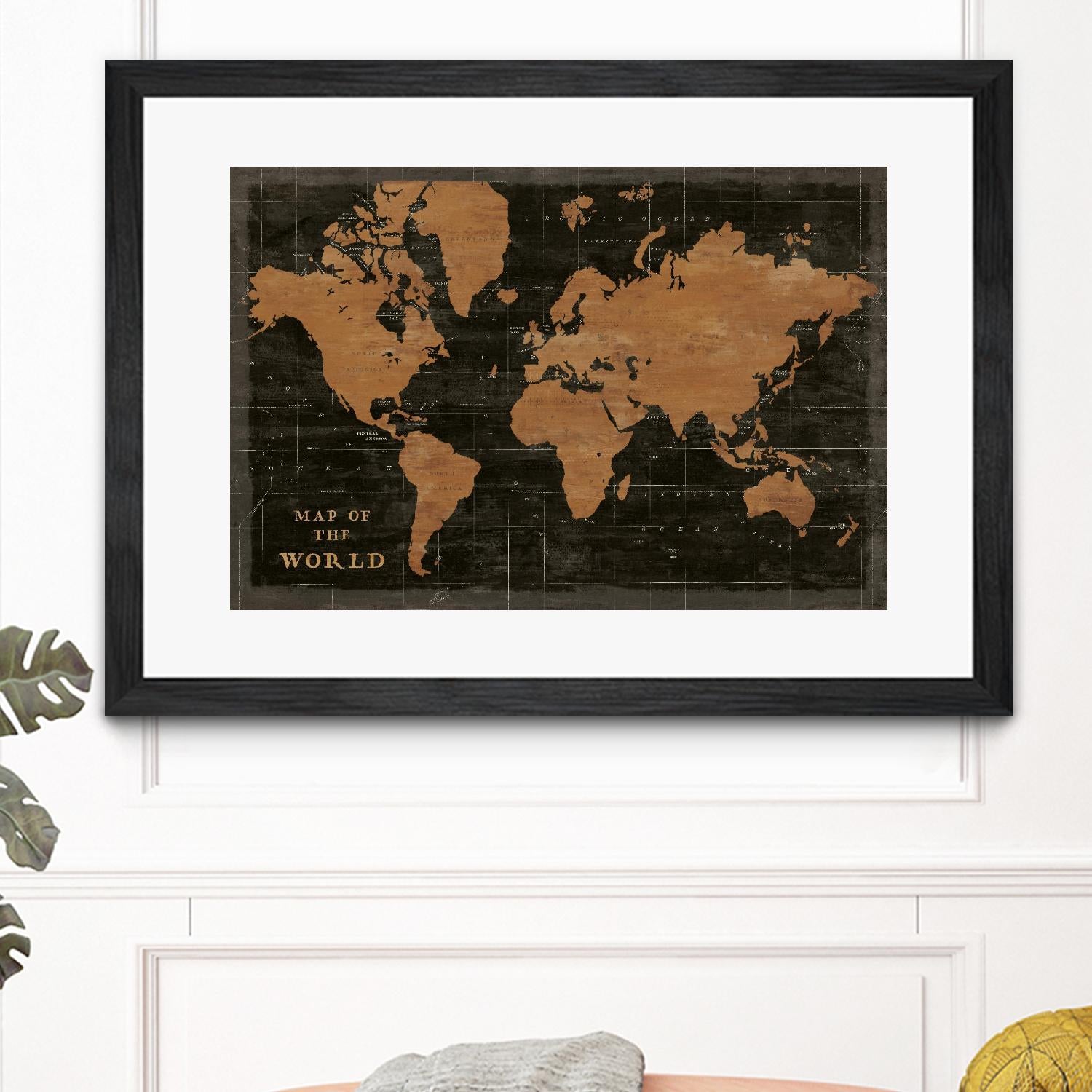 World Map Industrial by Sue Schlabach on GIANT ART - black maps words and phrases