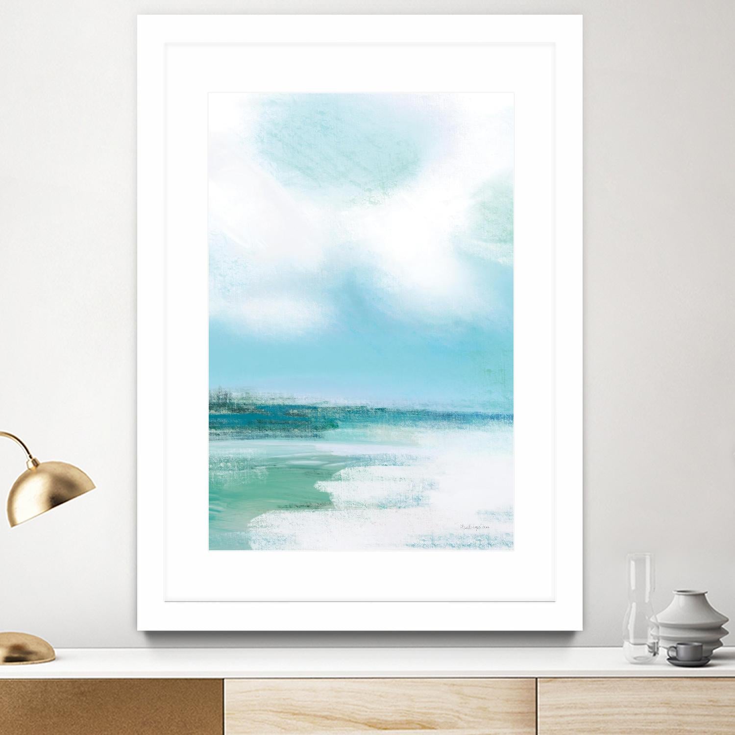 Morning Swim by Mercedes Lopez Charo on GIANT ART - green costal waves