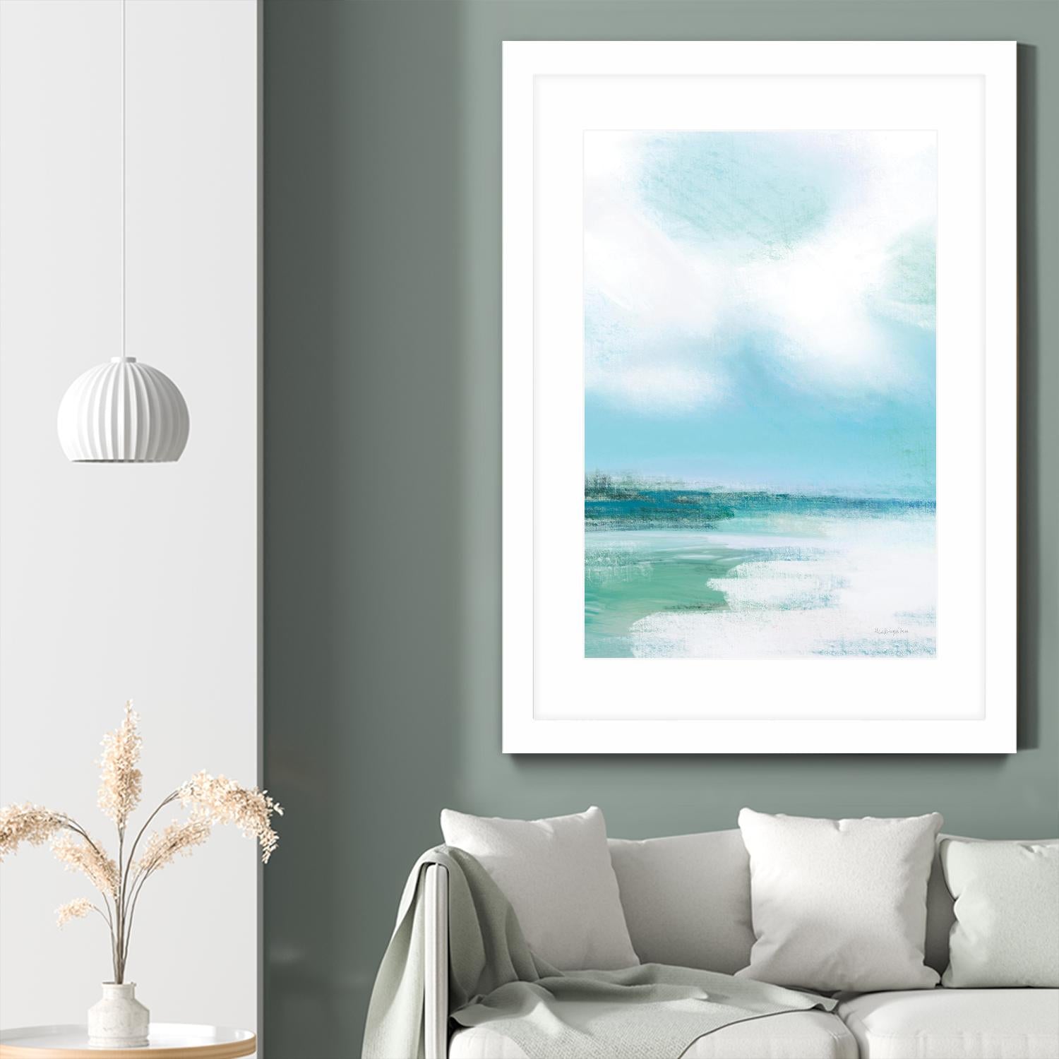 Morning Swim by Mercedes Lopez Charo on GIANT ART - green costal waves