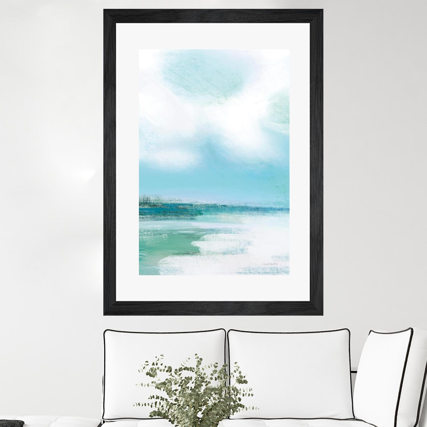 Morning Swim by Mercedes Lopez Charo on GIANT ART - green costal waves