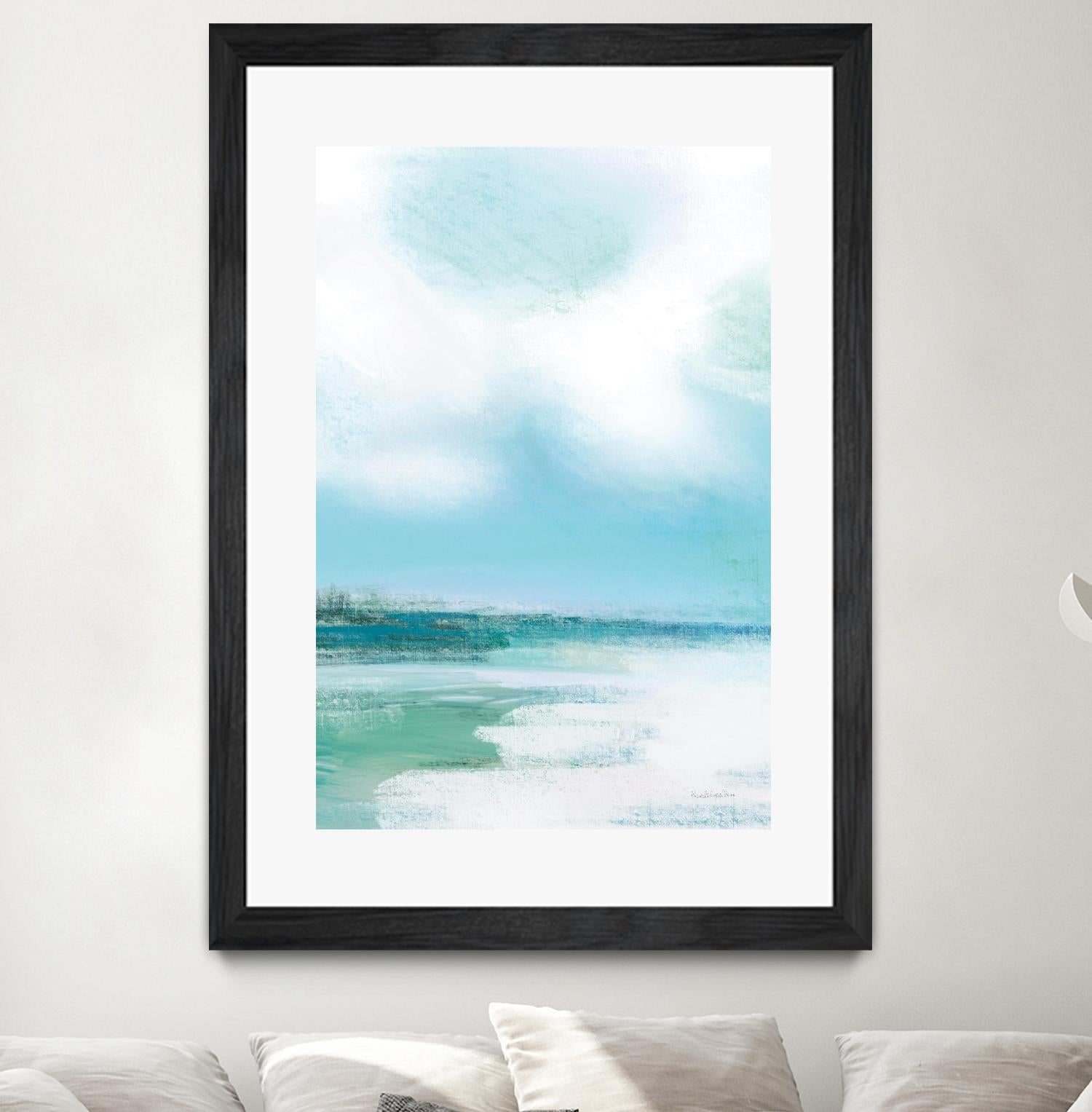 Morning Swim by Mercedes Lopez Charo on GIANT ART - green costal waves