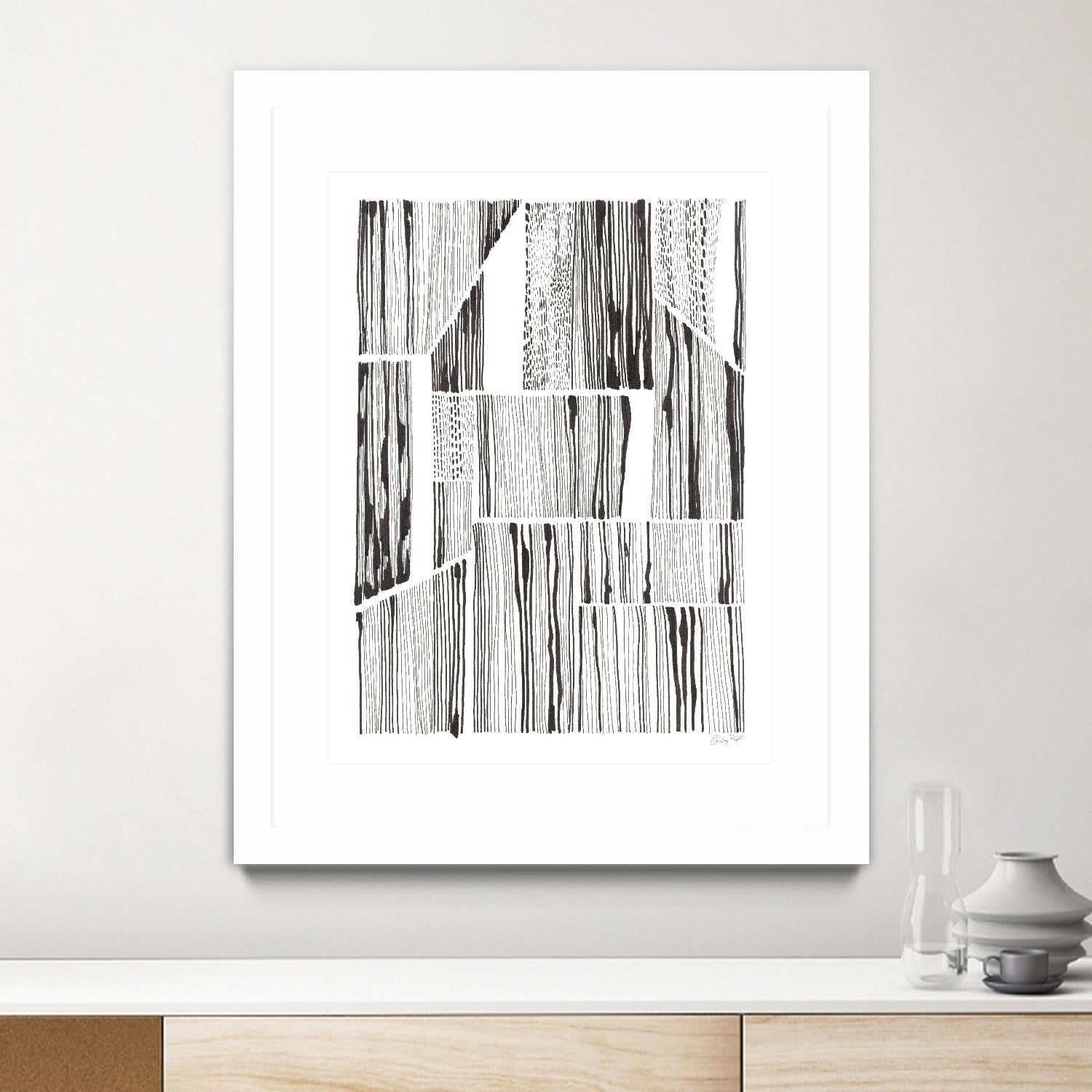 Lined Up III by Courtney Prahl on GIANT ART - white linear dots