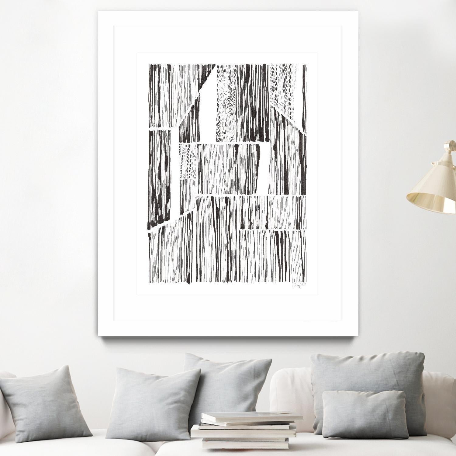 Lined Up III by Courtney Prahl on GIANT ART - white linear dots