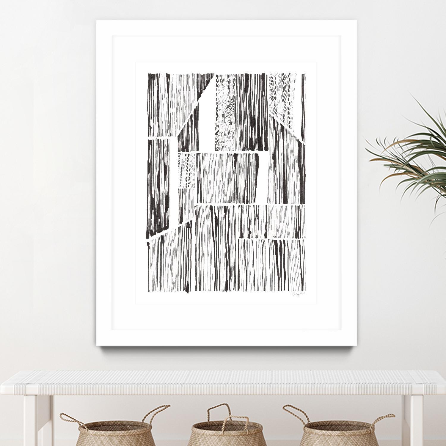 Lined Up III by Courtney Prahl on GIANT ART - white linear dots