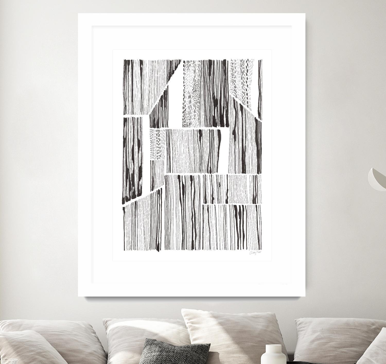 Lined Up III by Courtney Prahl on GIANT ART - white linear dots