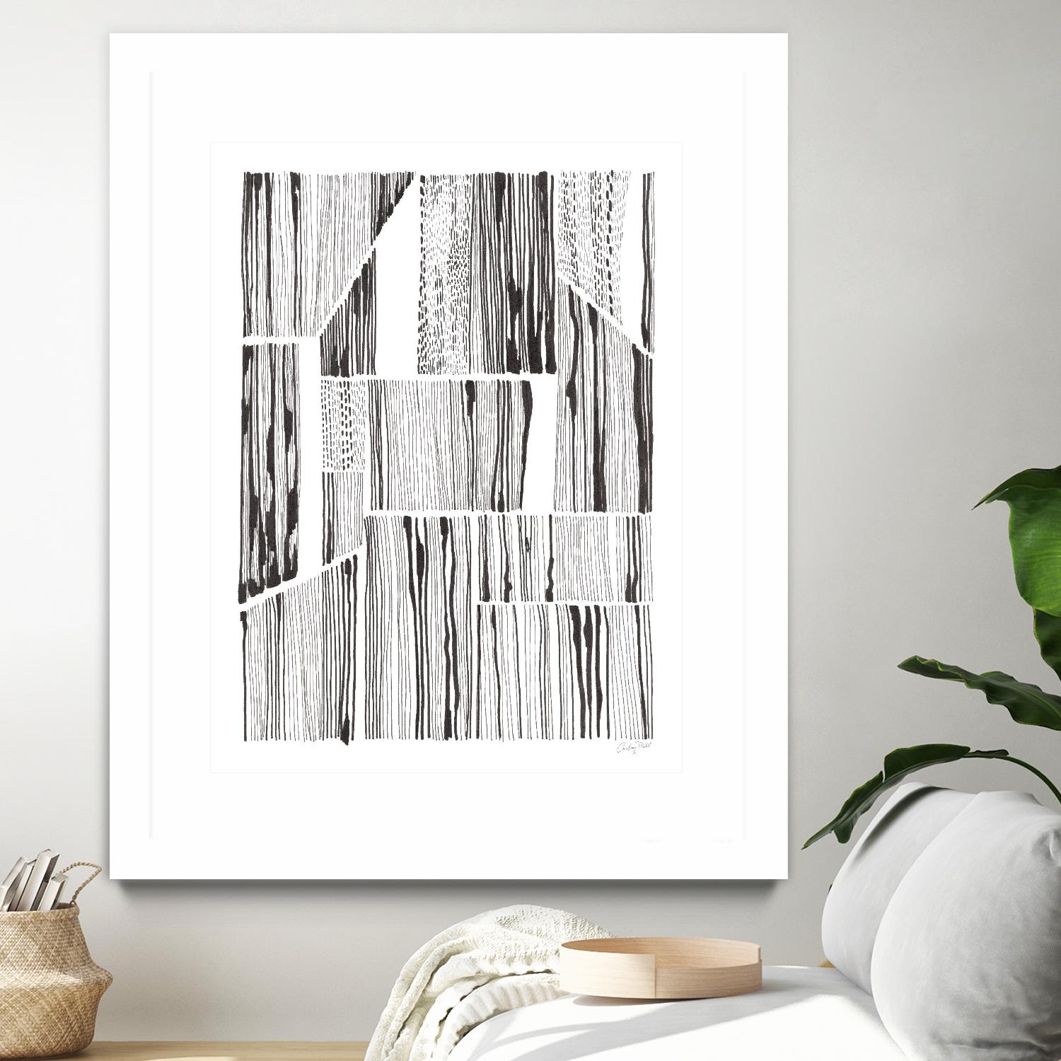 Lined Up III by Courtney Prahl on GIANT ART - white linear dots