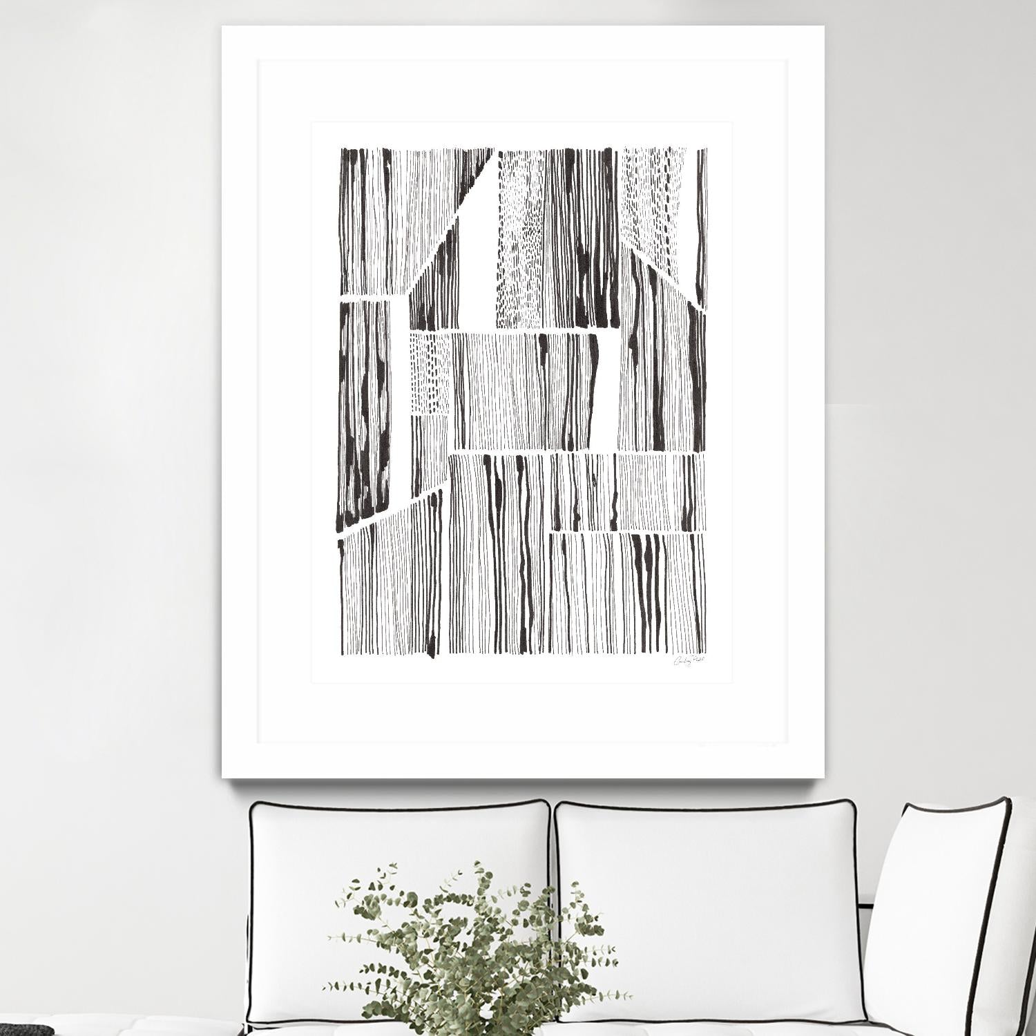 Lined Up III by Courtney Prahl on GIANT ART - white linear dots