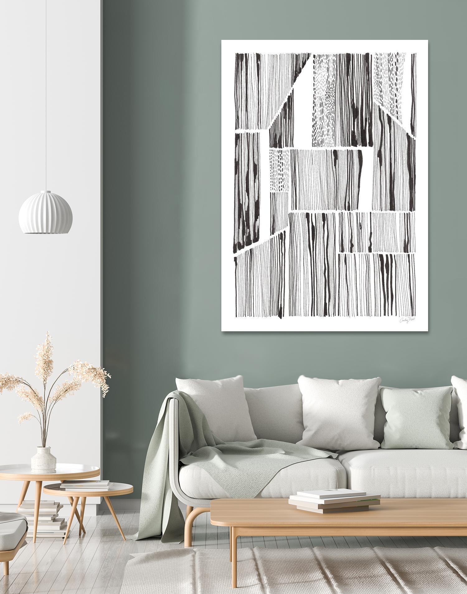 Lined Up III by Courtney Prahl on GIANT ART - white linear dots