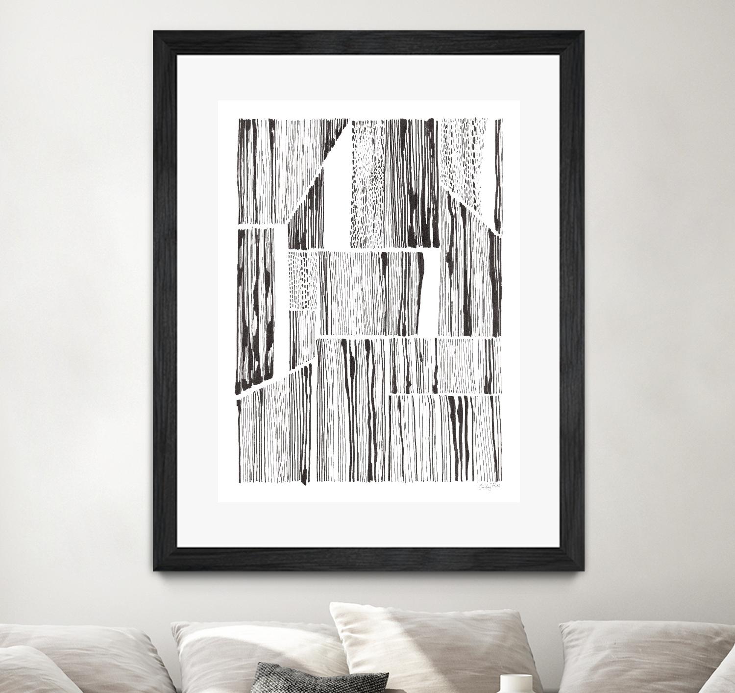 Lined Up III by Courtney Prahl on GIANT ART - white linear dots