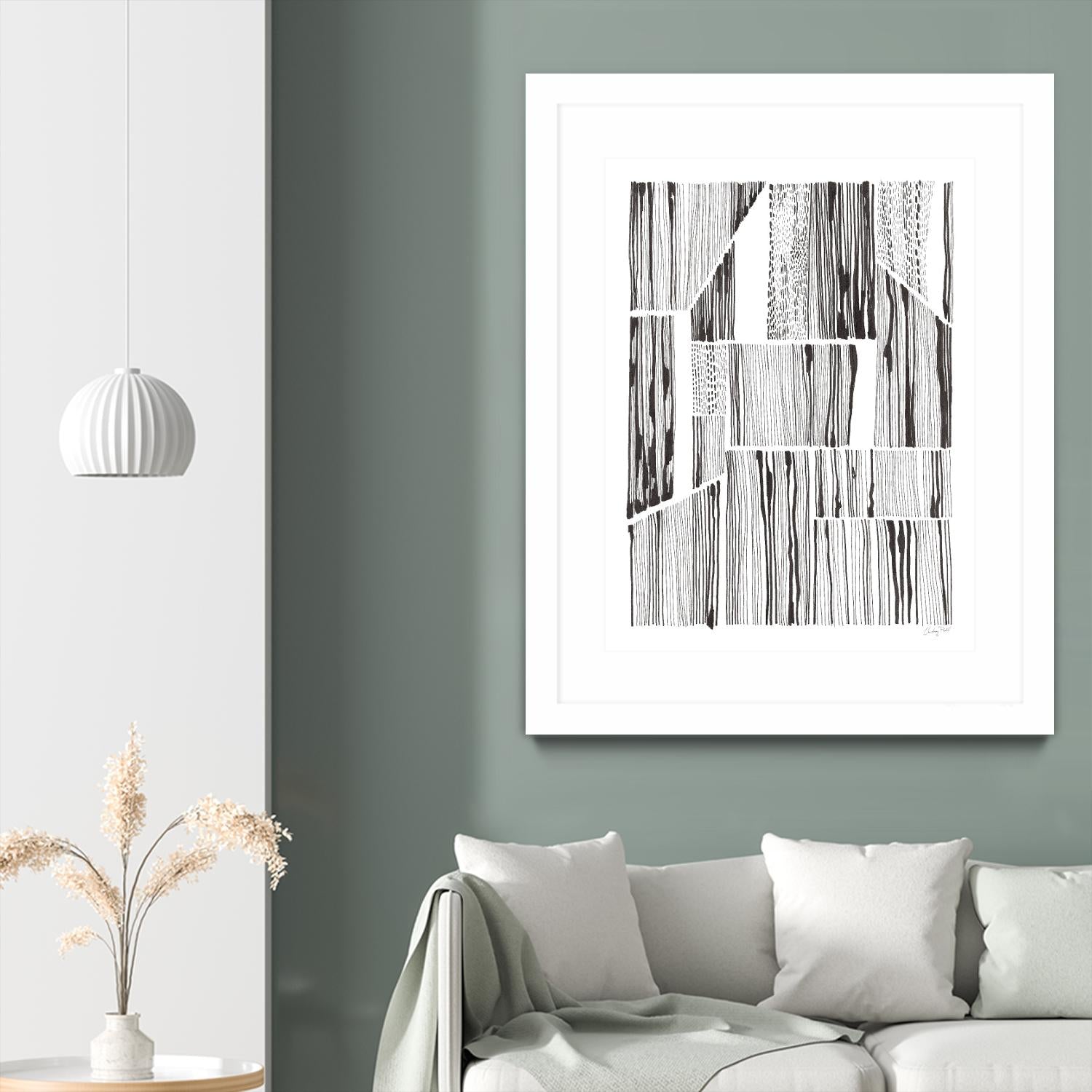 Lined Up III by Courtney Prahl on GIANT ART - white linear dots