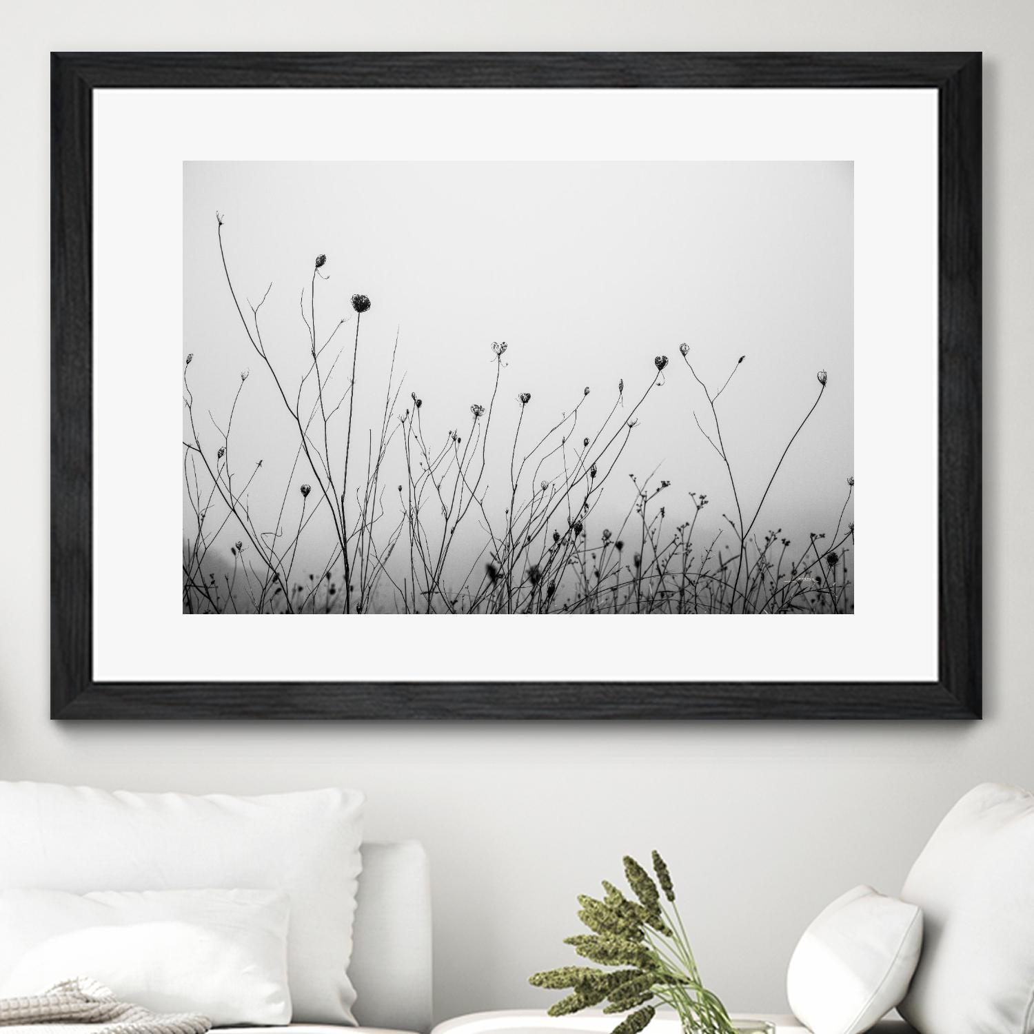 Autumn Grasses by Aledanda on GIANT ART - black & white flowers stems