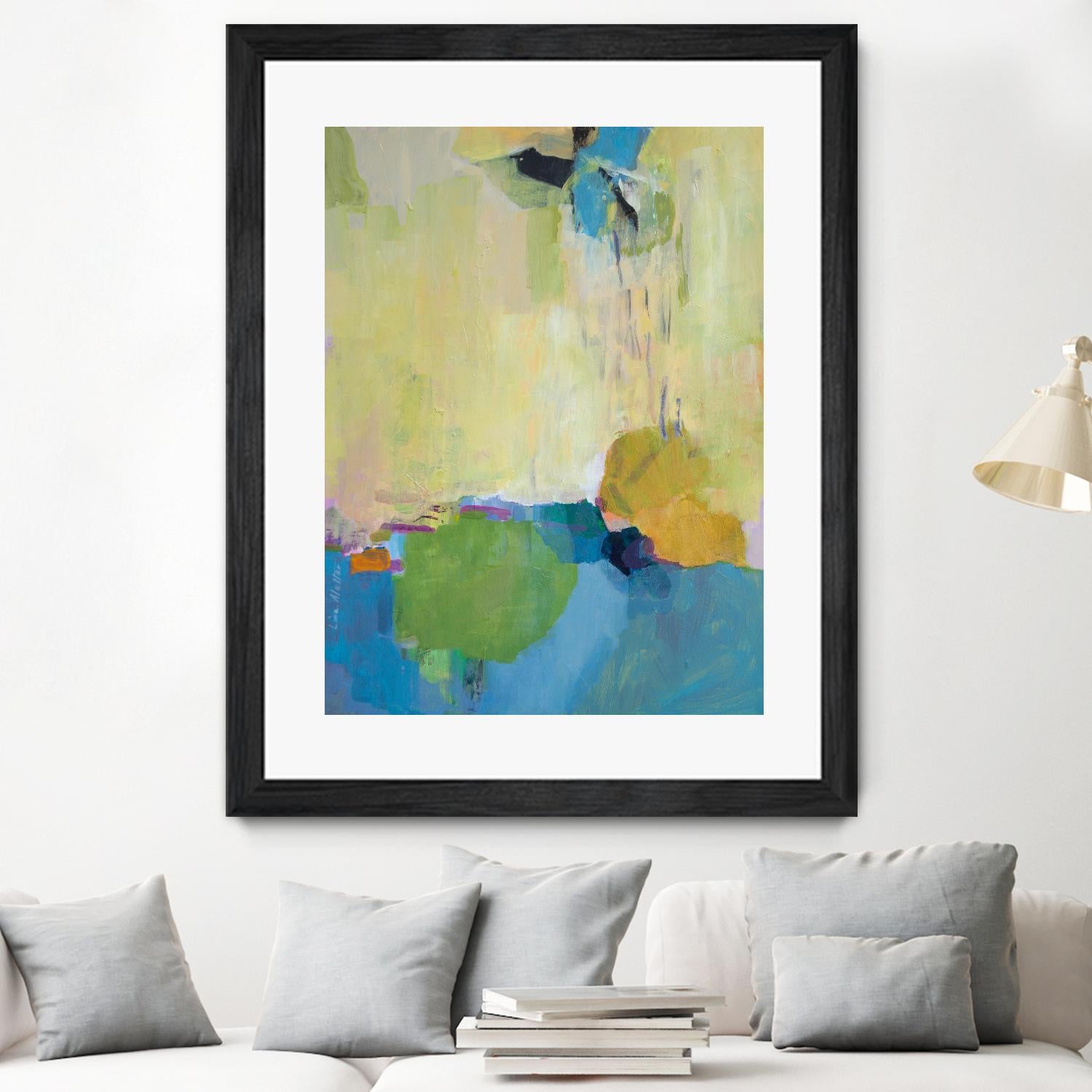 The Promise of Something by Lina Alattar on GIANT ART - blue,yellow abstracts, contemporary