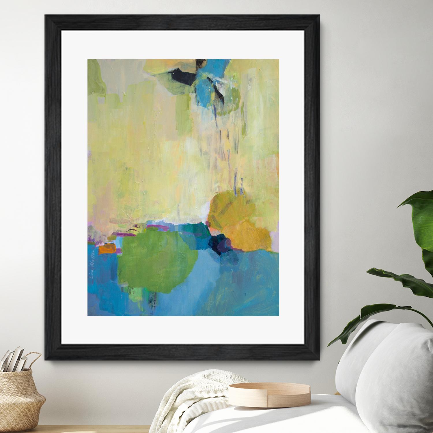 The Promise of Something by Lina Alattar on GIANT ART - blue,yellow abstracts, contemporary