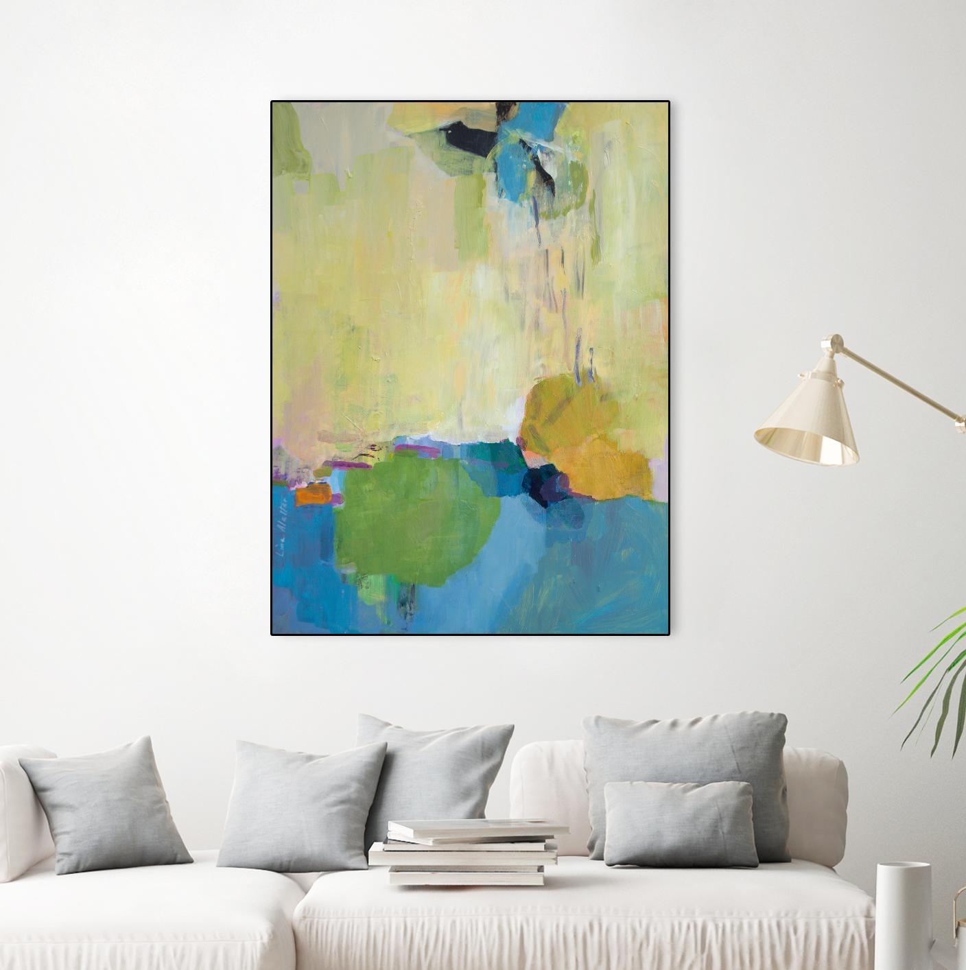 The Promise of Something by Lina Alattar on GIANT ART - blue,yellow abstracts, contemporary