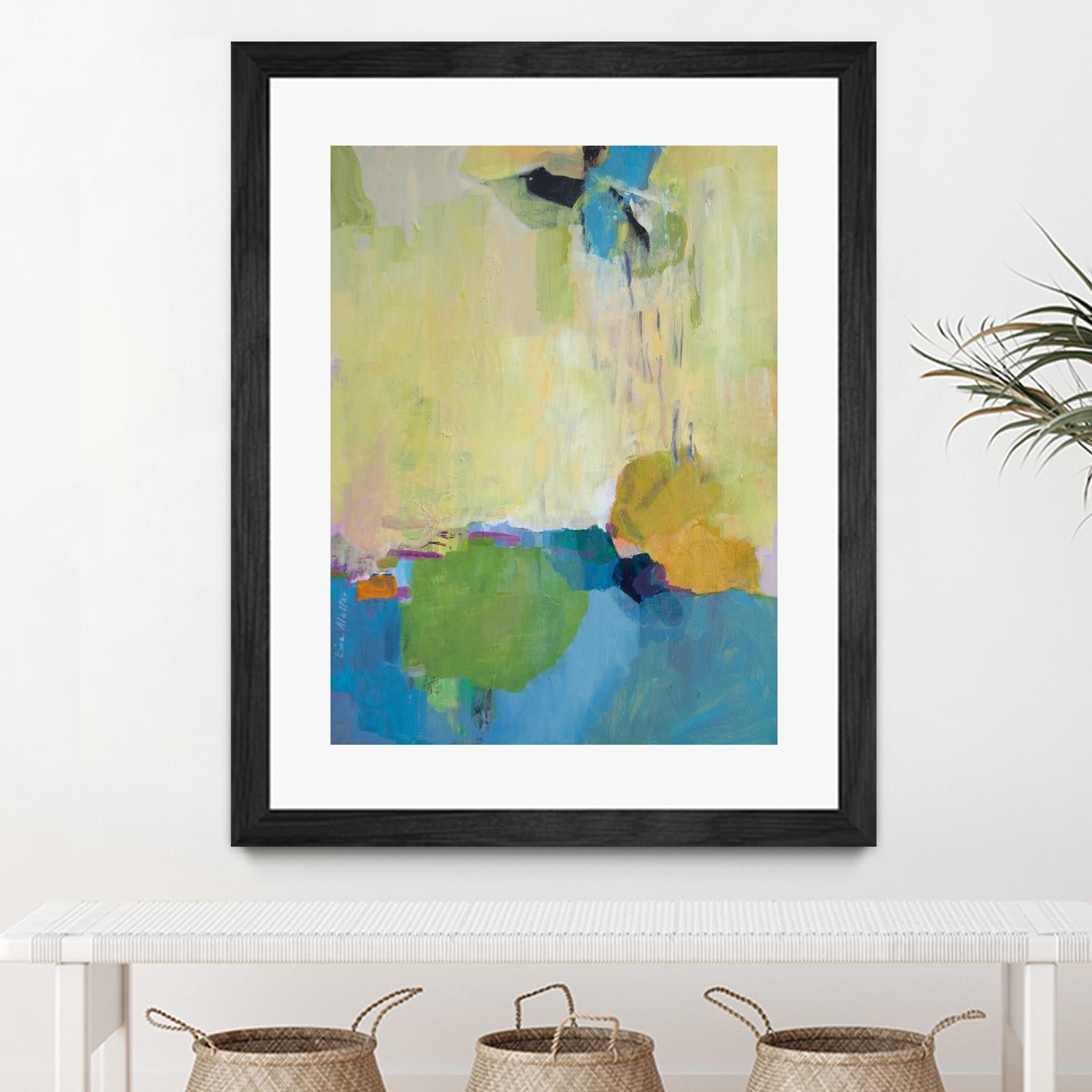 The Promise of Something by Lina Alattar on GIANT ART - blue,yellow abstracts, contemporary