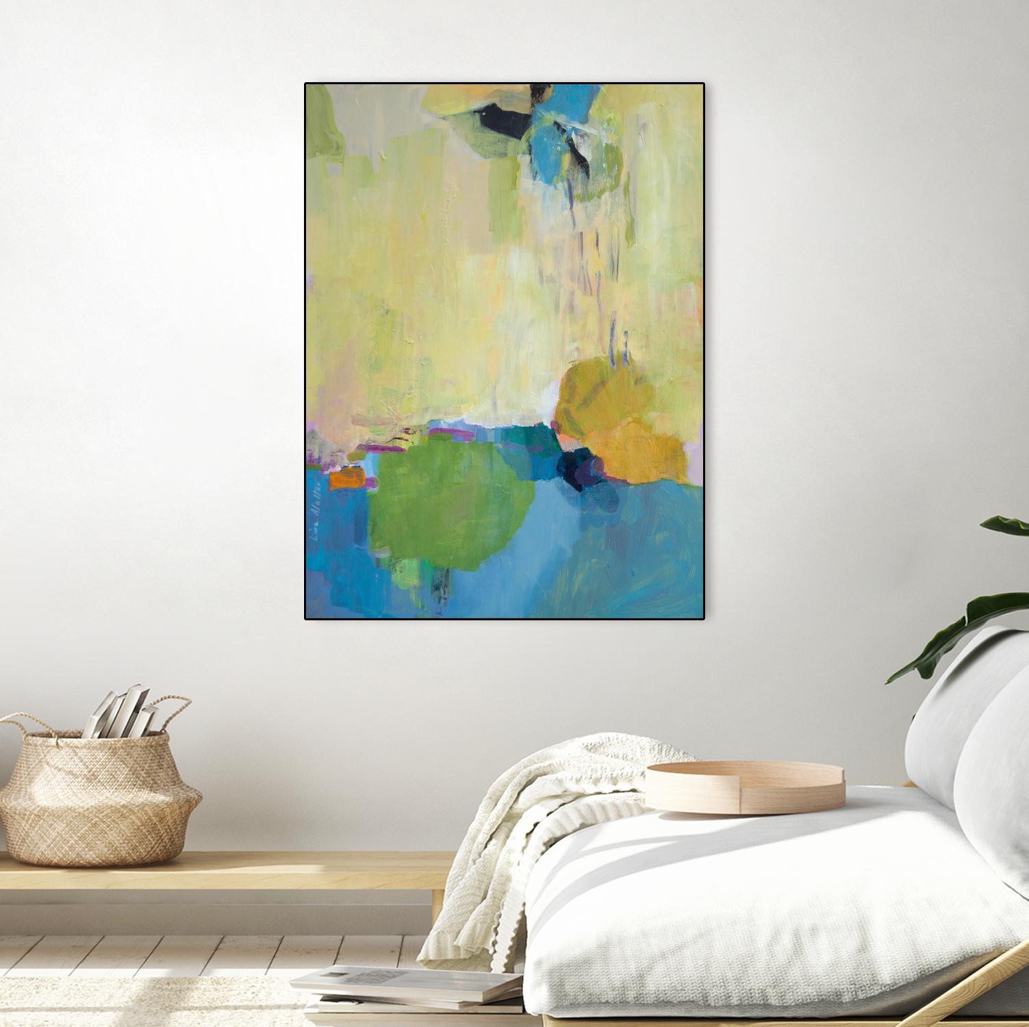 The Promise of Something by Lina Alattar on GIANT ART - blue,yellow abstracts, contemporary