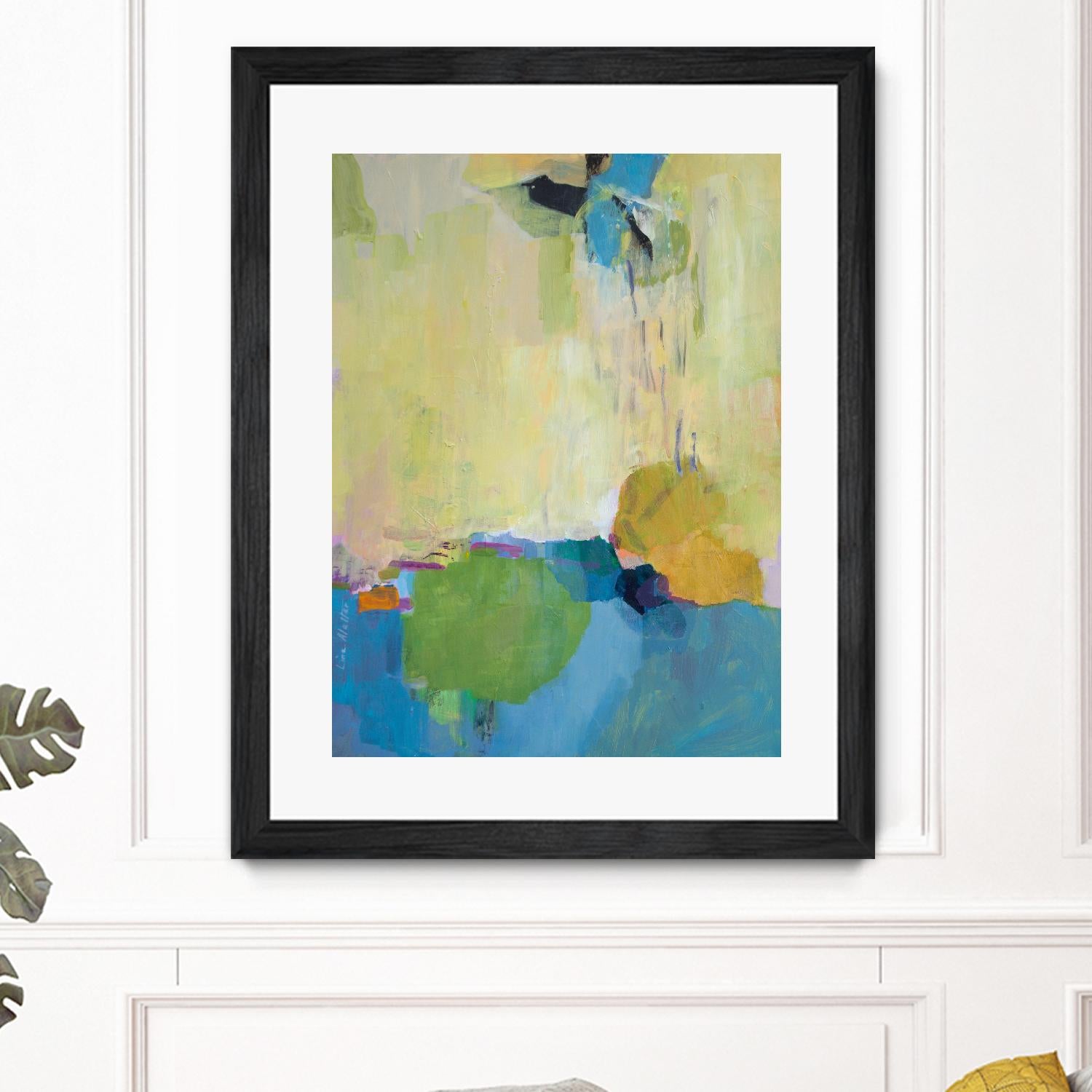 The Promise of Something by Lina Alattar on GIANT ART - blue,yellow abstracts, contemporary