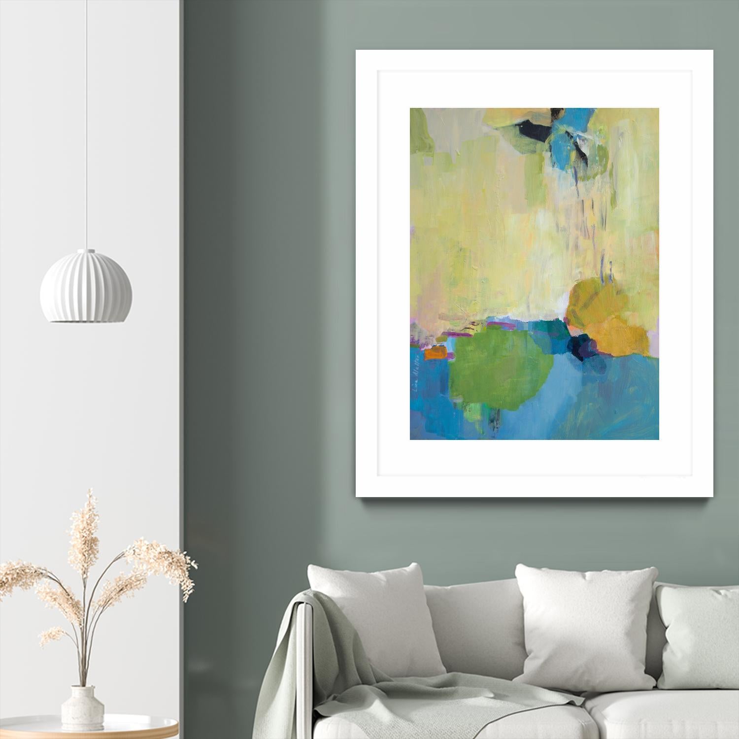 The Promise of Something by Lina Alattar on GIANT ART - blue,yellow abstracts, contemporary