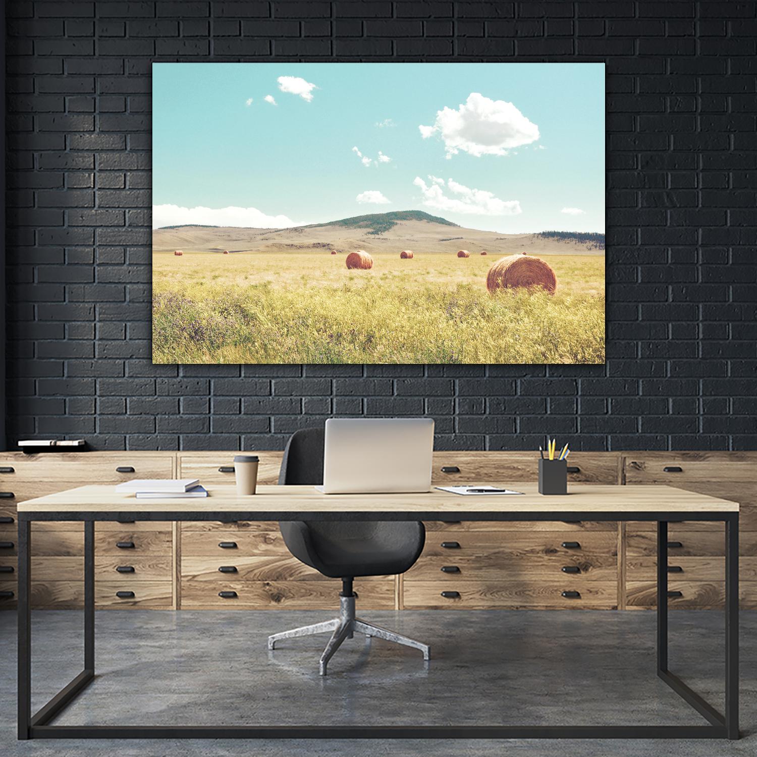 A Day in the Fields by Annie Bailey Art on GIANT ART - blue,green landscapes, photography, clouds, farms, hills