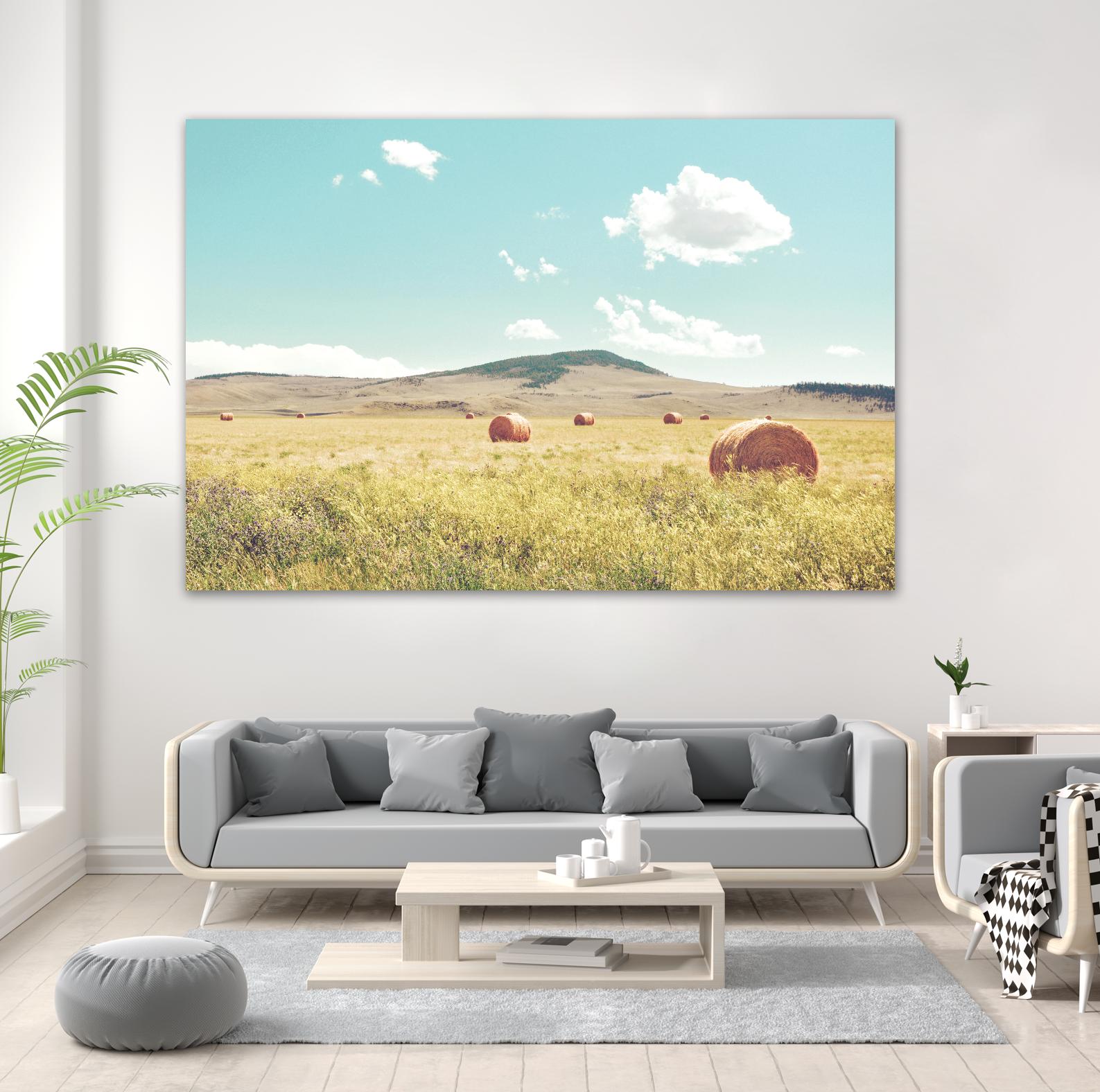 A Day in the Fields by Annie Bailey Art on GIANT ART - blue,green landscapes, photography, clouds, farms, hills