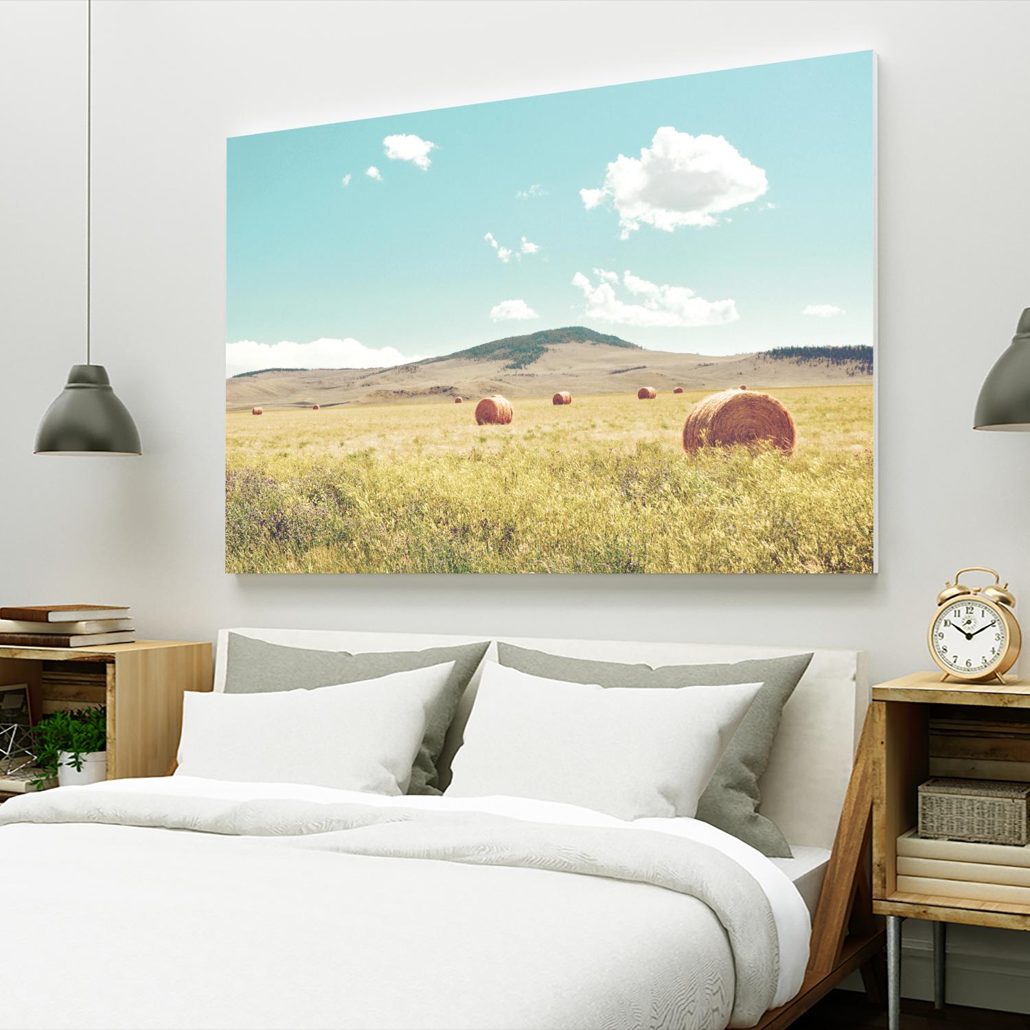 A Day in the Fields by Annie Bailey Art on GIANT ART - blue,green landscapes, photography, clouds, farms, hills