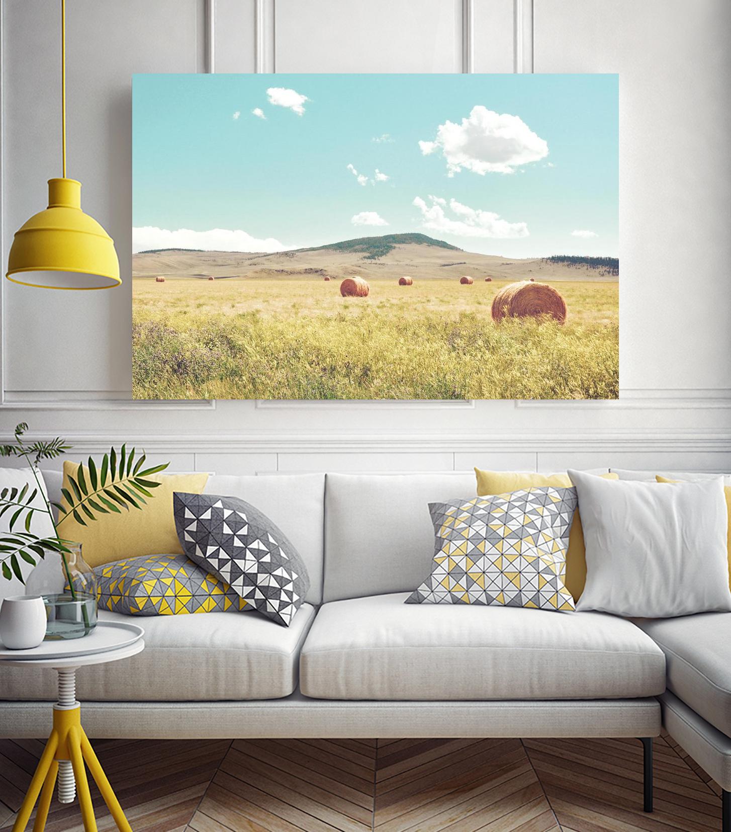 A Day in the Fields by Annie Bailey Art on GIANT ART - blue,green landscapes, photography, clouds, farms, hills